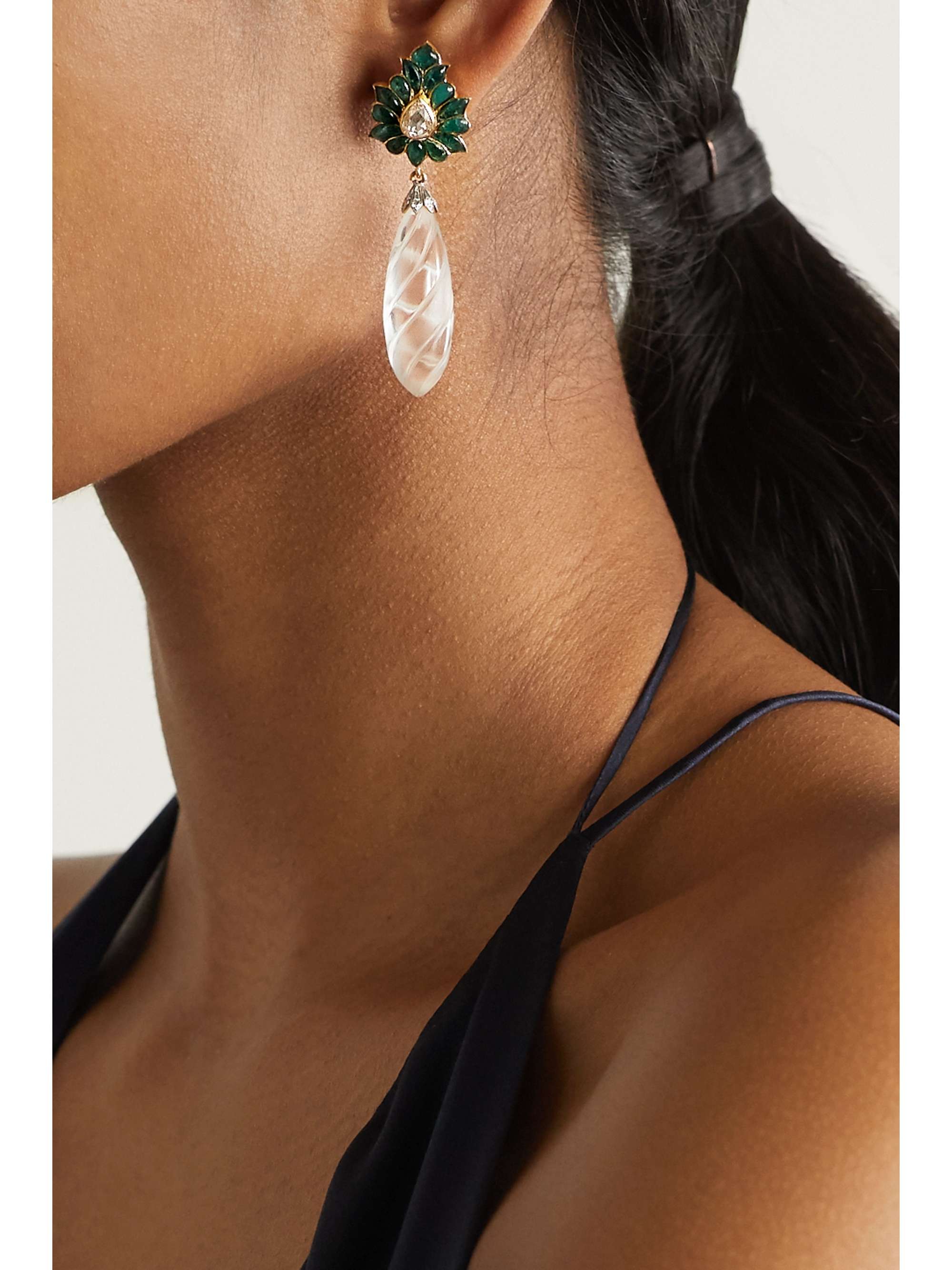 AMRAPALI LONDON 18-karat gold multi-stone earrings