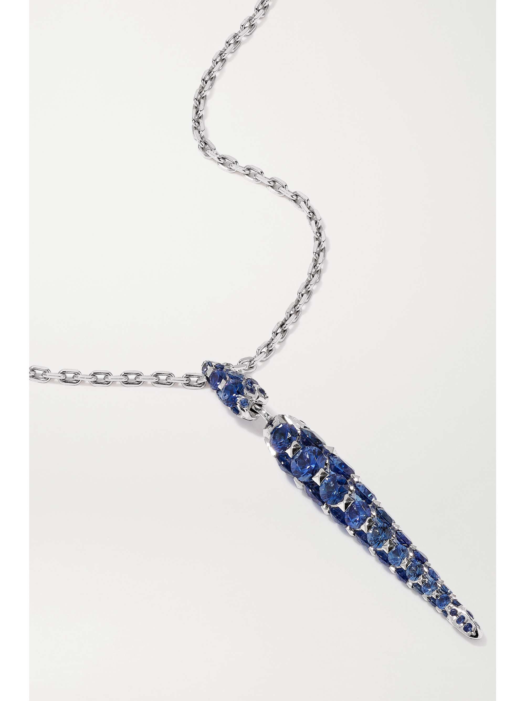 BOGHOSSIAN Merveilles Icicle 18-karat white gold sapphire necklace