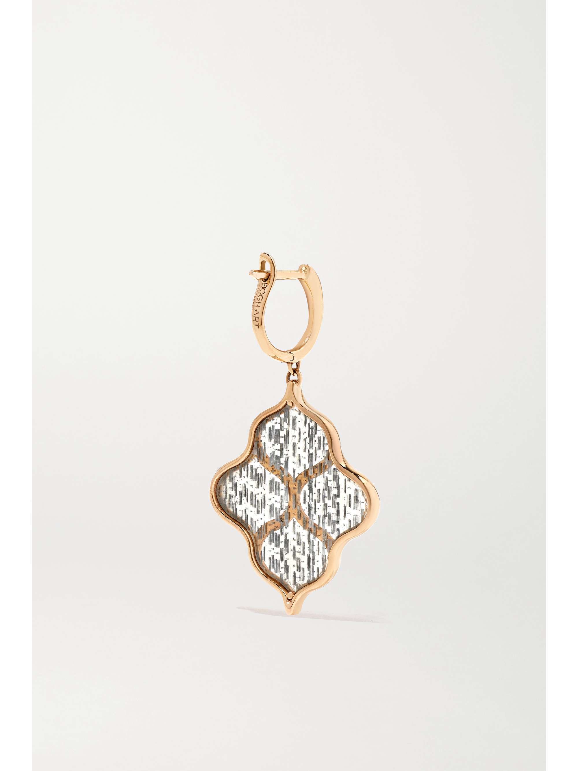BOGHOSSIAN 18-karat rose gold, titanium fiber and diamond earrings