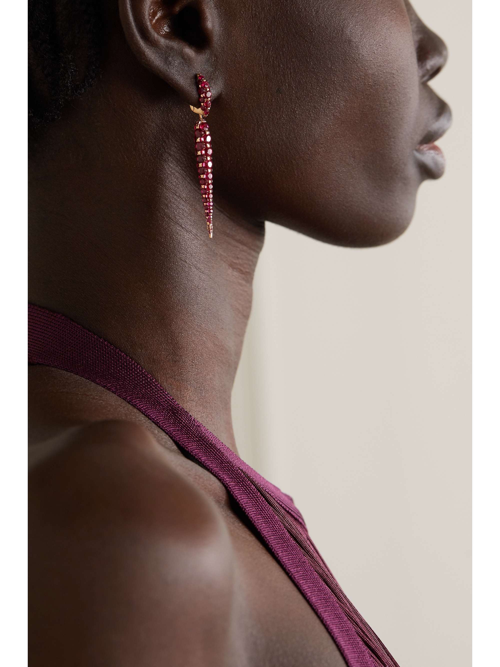 BOGHOSSIAN Merveilles Icicle 18-karat rose gold ruby earrings