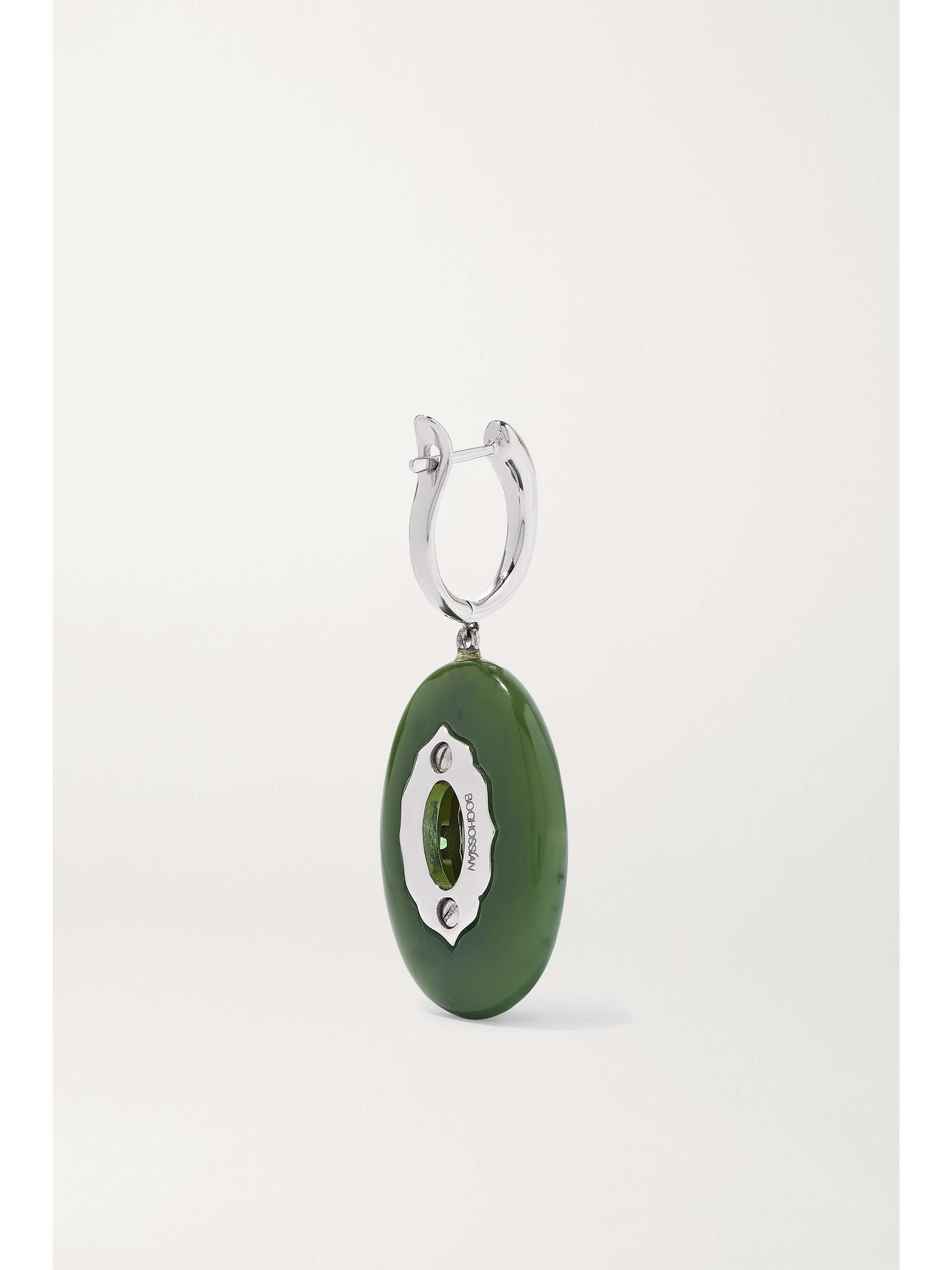 BOGHOSSIAN Reveal 18-karat white gold multi-stone hoop earrings