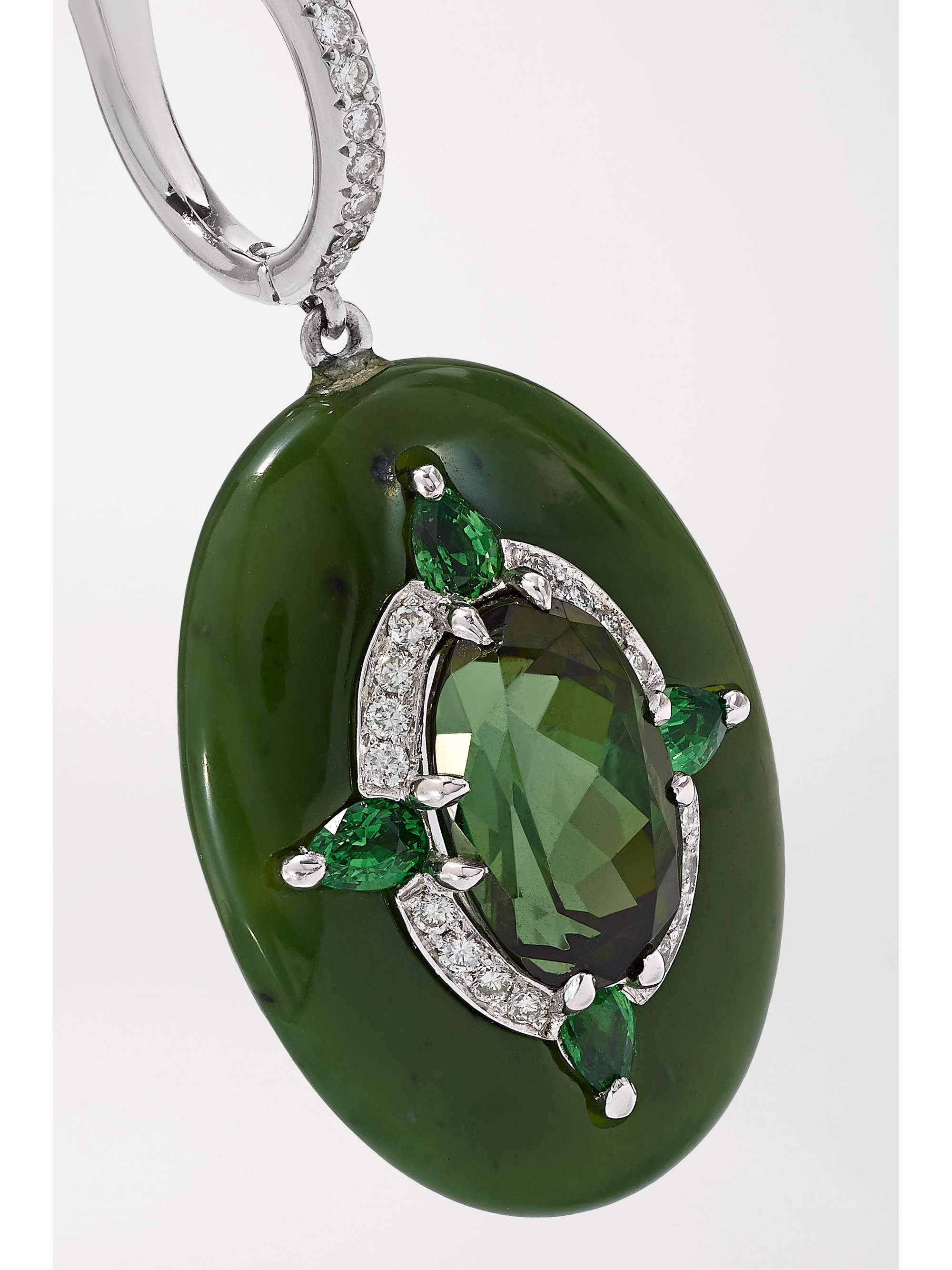 BOGHOSSIAN Reveal 18-karat white gold multi-stone hoop earrings
