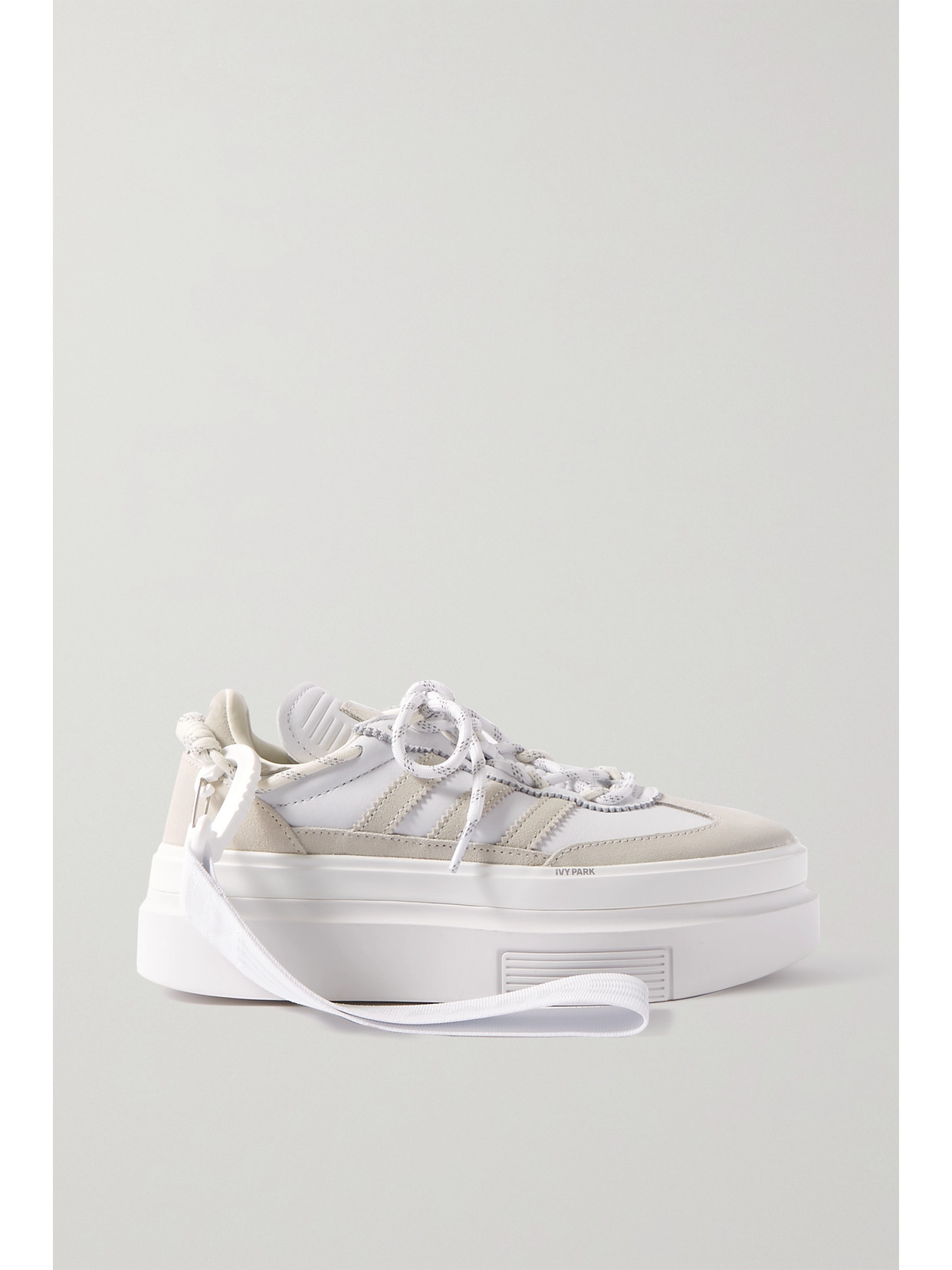 ADIDAS ORIGINALS + IVY PARK SUPER SLEEK 72 LEATHER AND SUEDE PLATFORM SNEAKERS