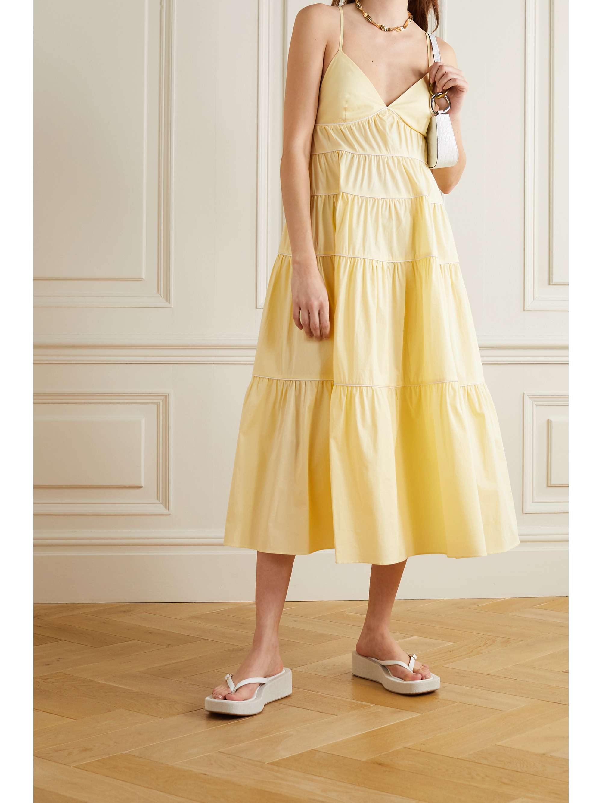 yellow stretch dress