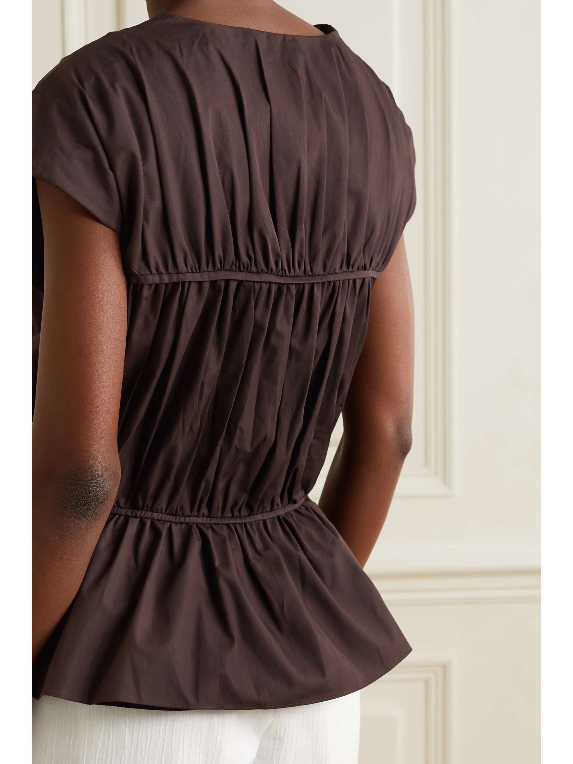 TOVE Thea gathered organic cotton-poplin top