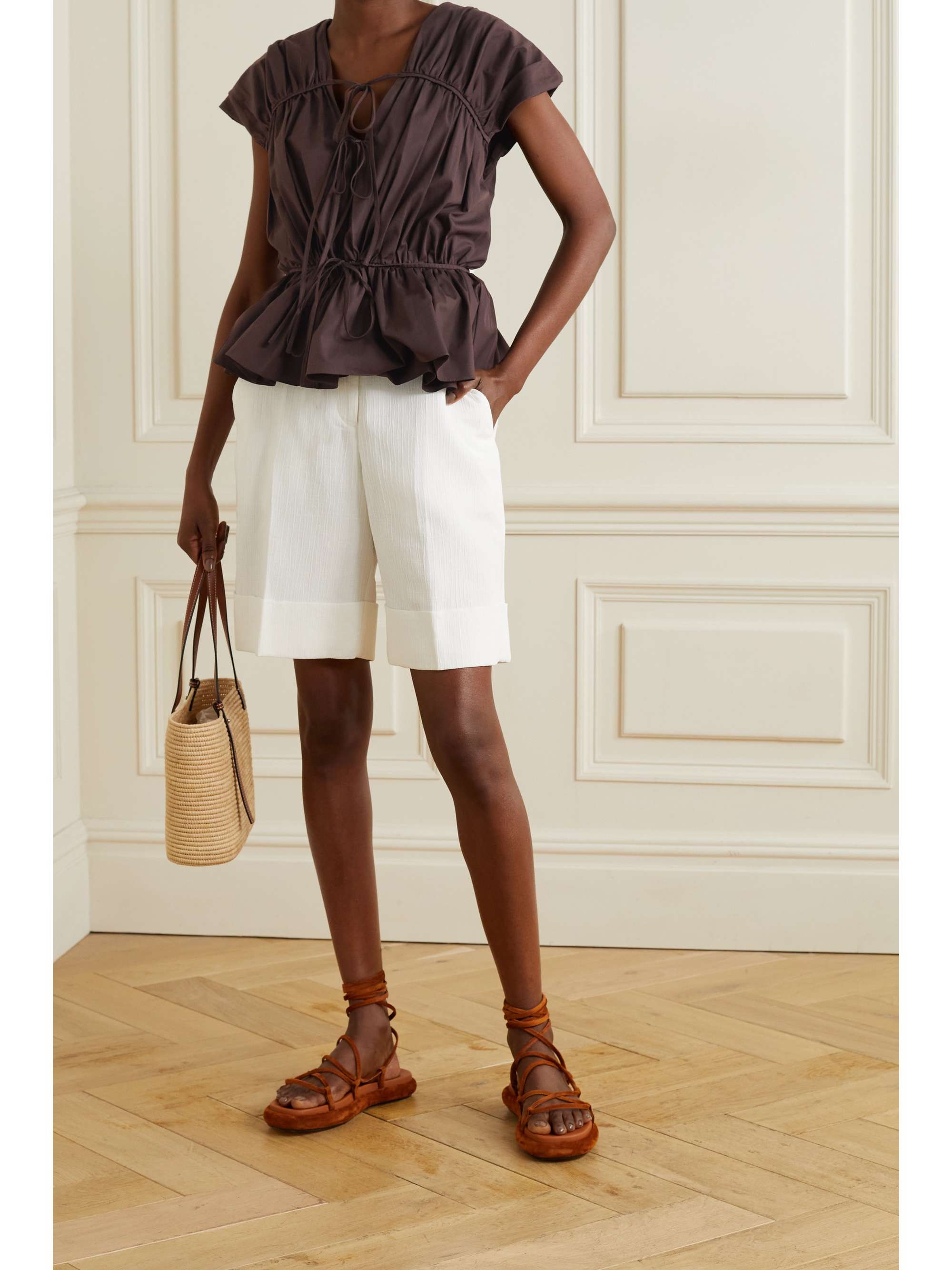 TOVE Thea gathered organic cotton-poplin top