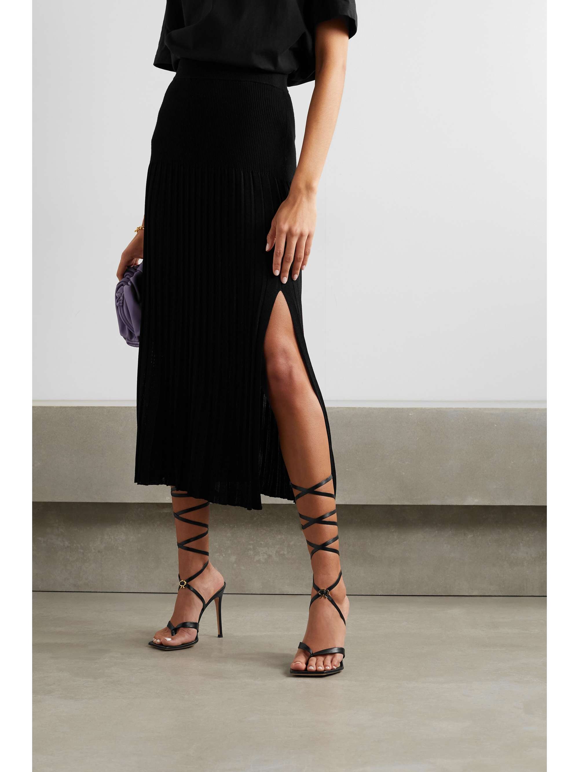 GIANVITO ROSSI Ribbon 105 lace-up leather sandals | NET-A-PORTER
