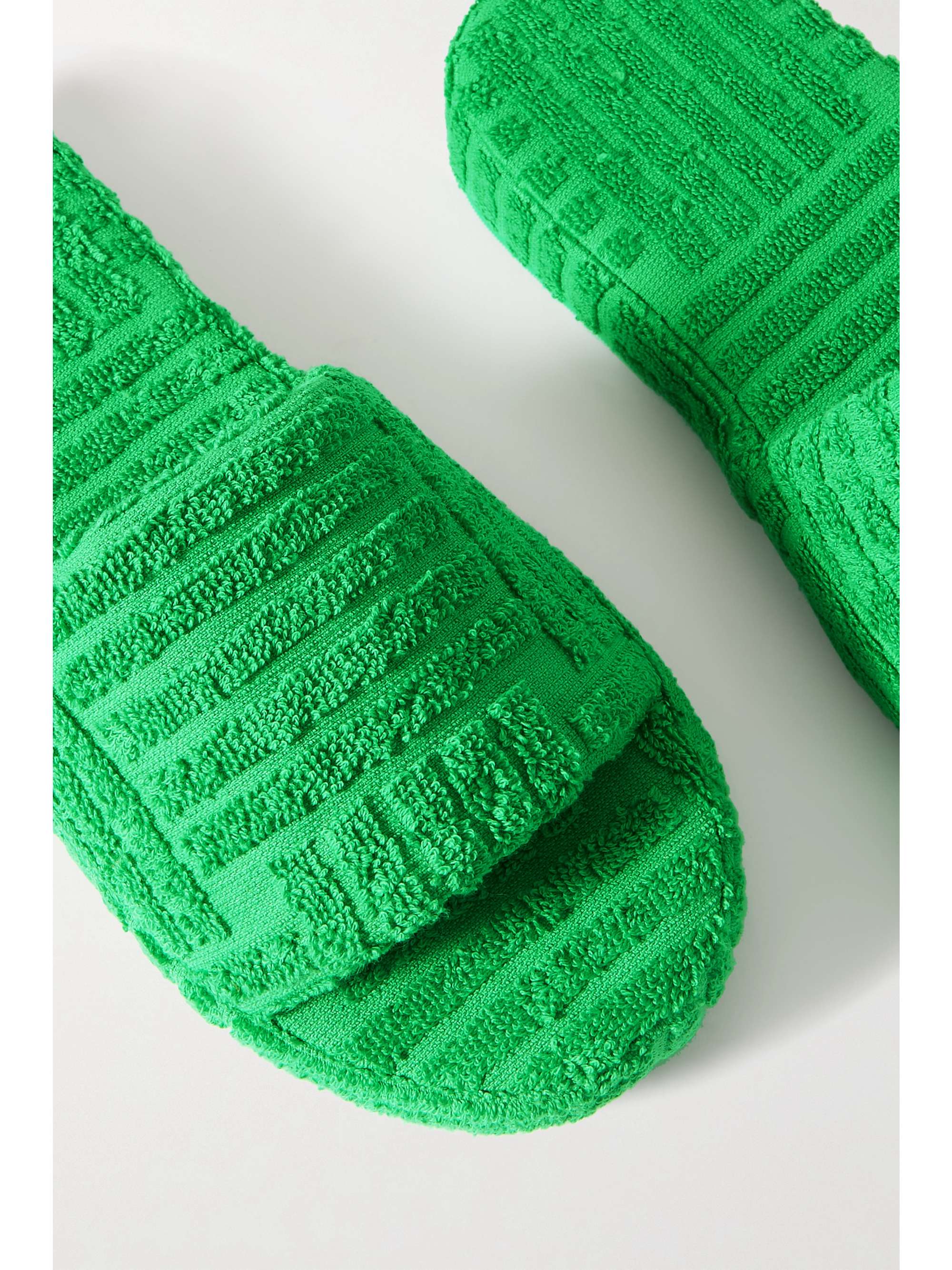 bottega green terry slides