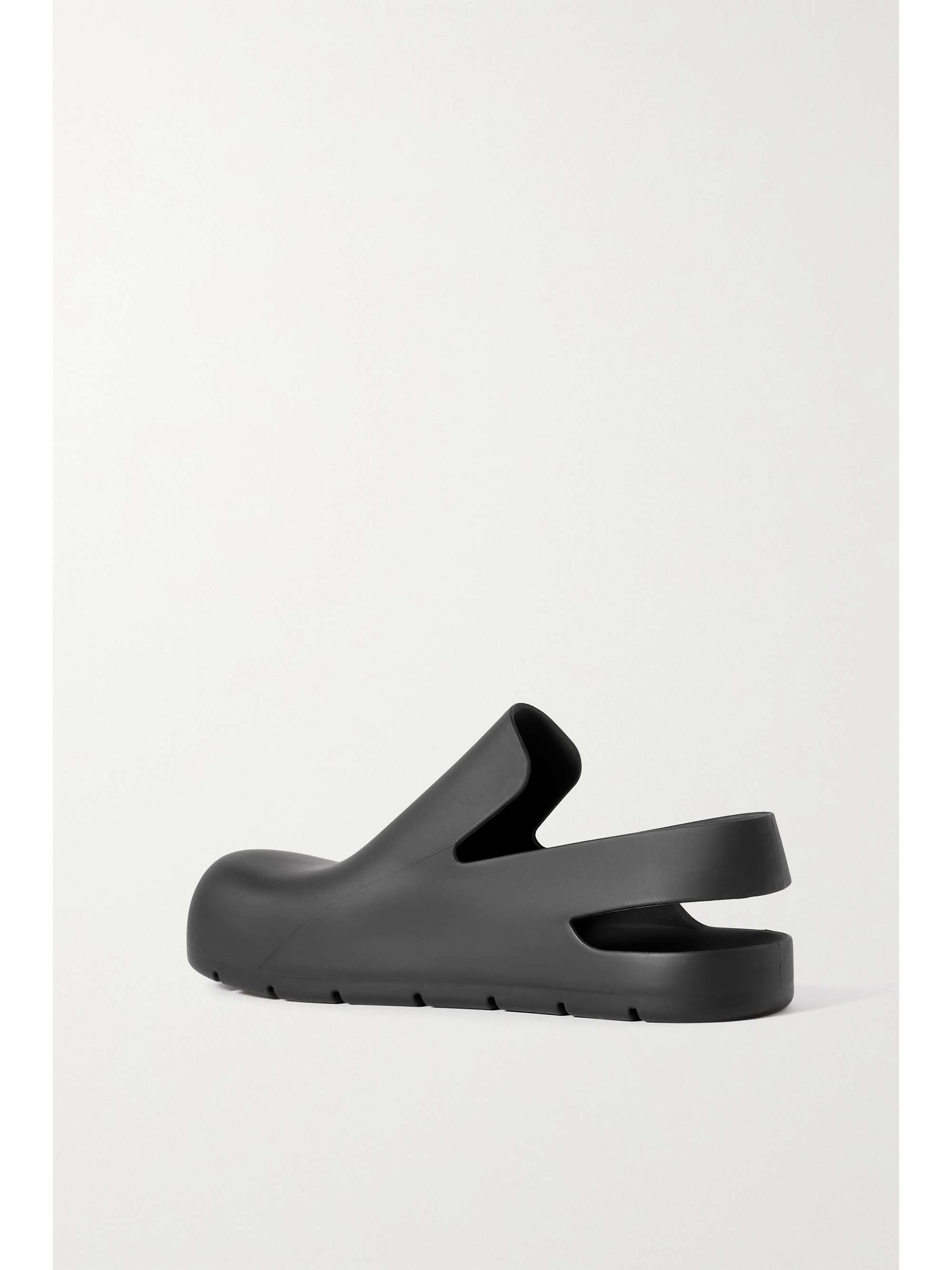 Black Puddle rubber slingback clogs 