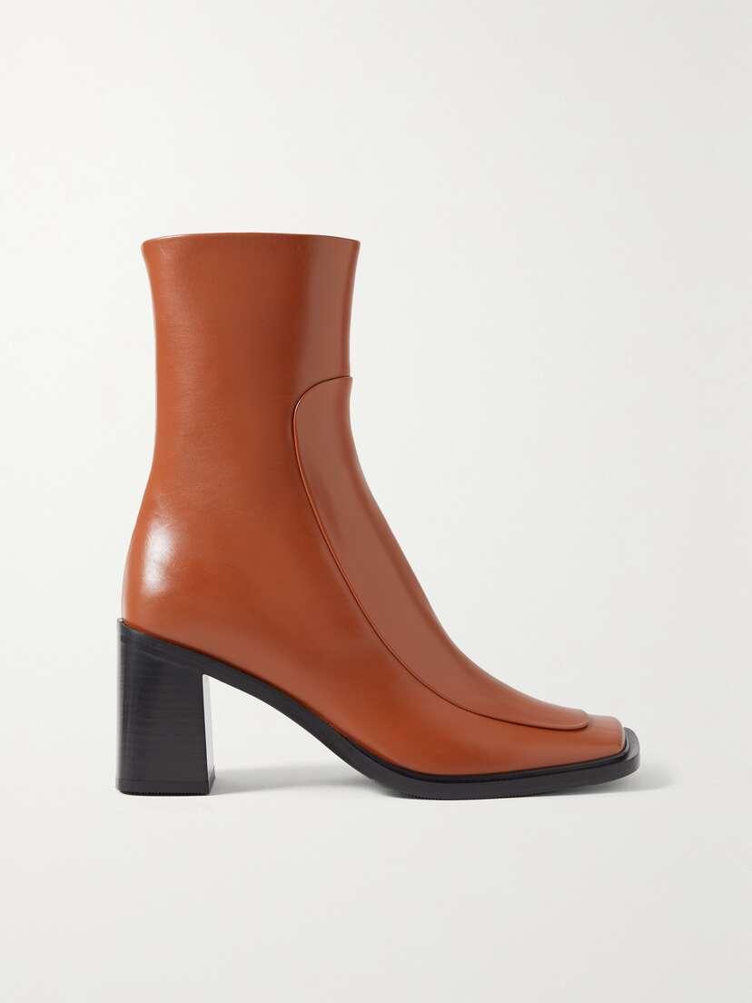 The Row — Patch paneled leather ankle boots