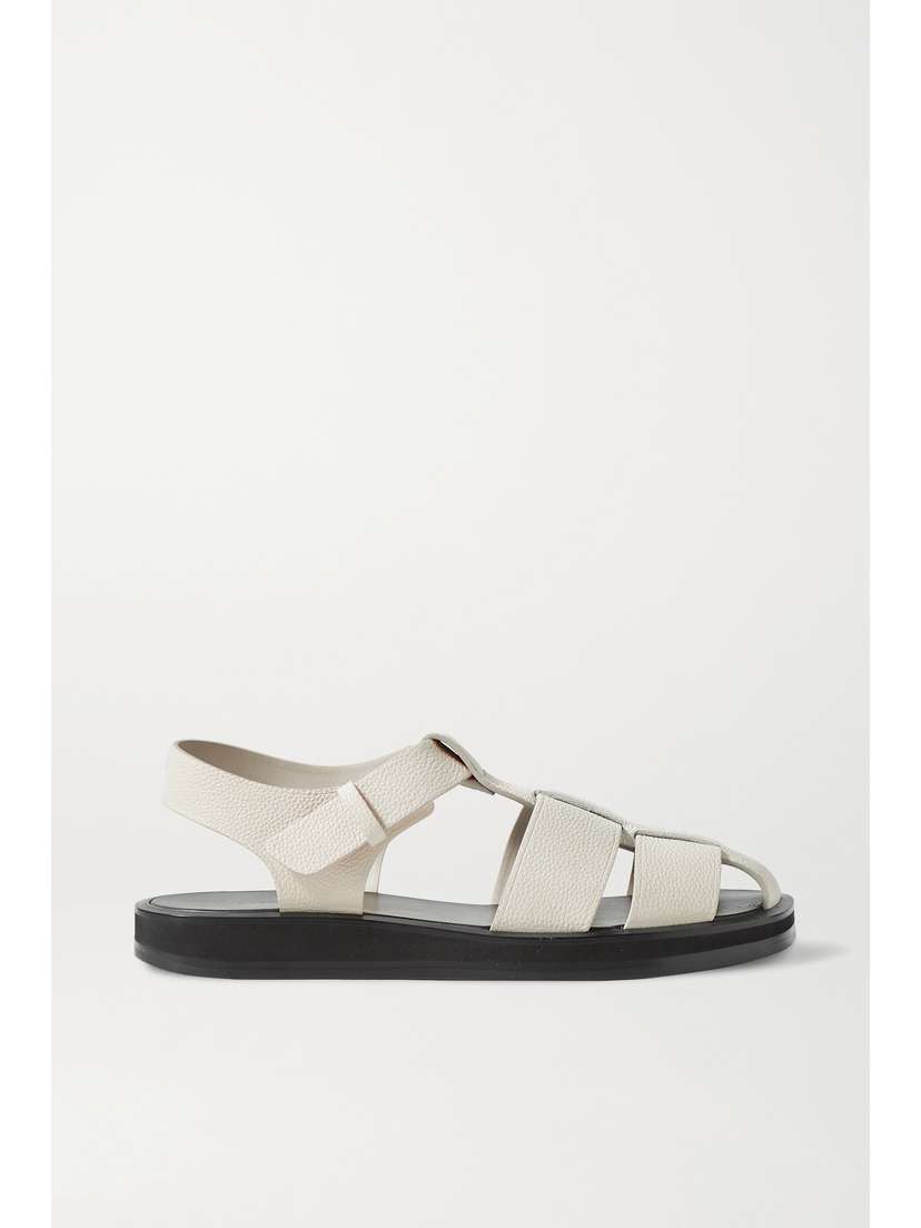 The Row Fisherman Woven Textured-leather Sandals