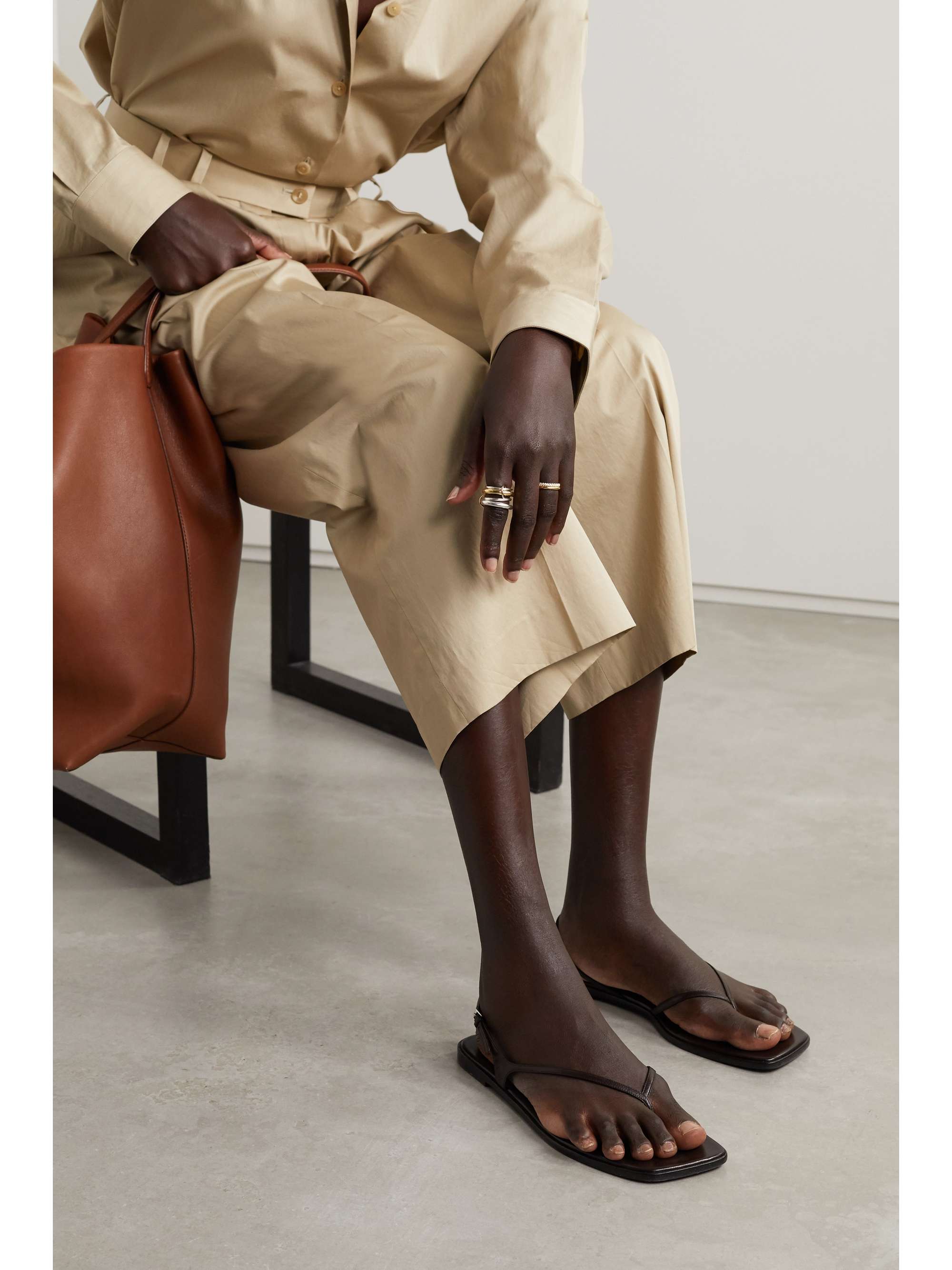 brown leather slingback sandals