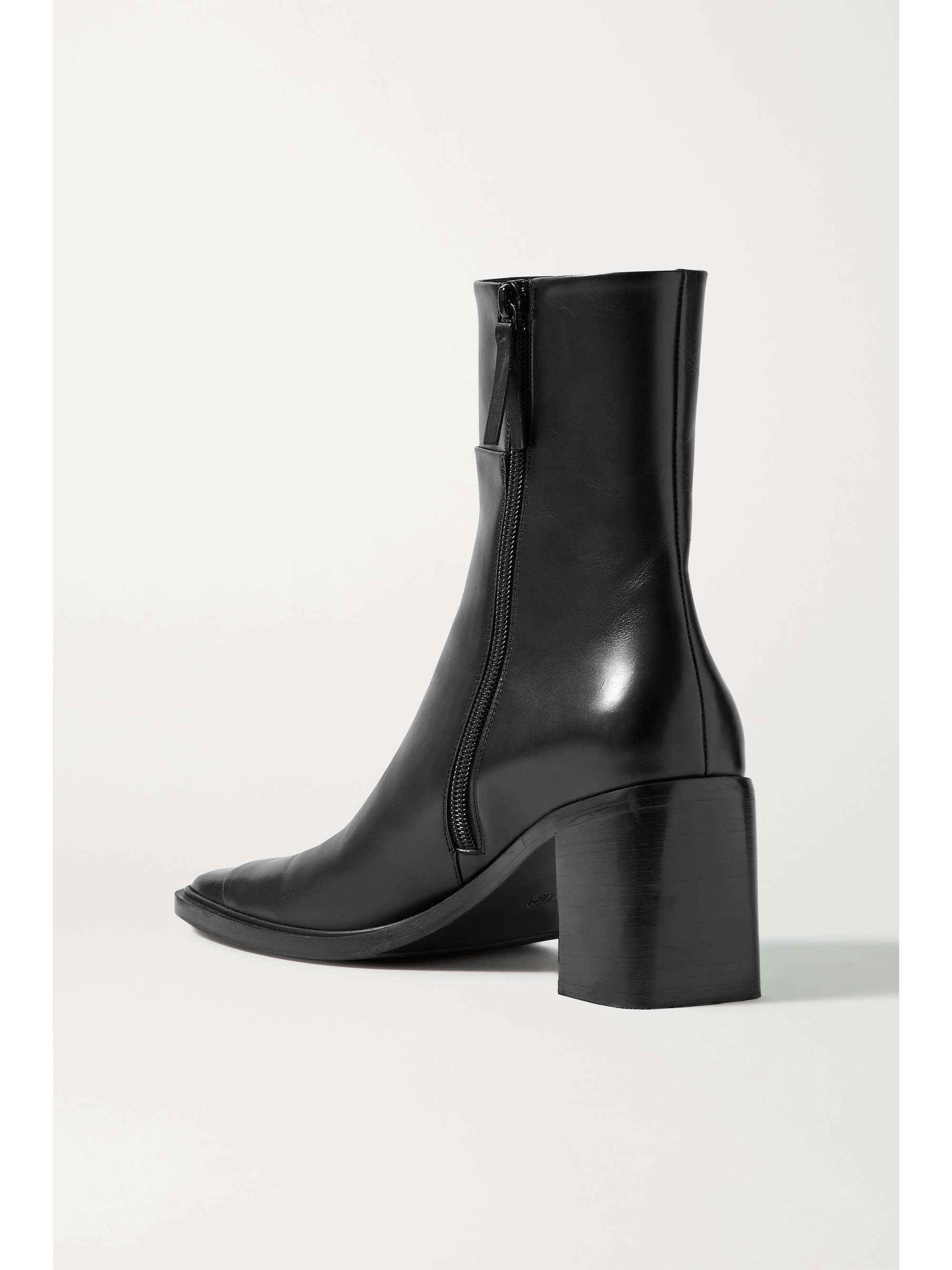 THE ROW Patch paneled leather ankle boots