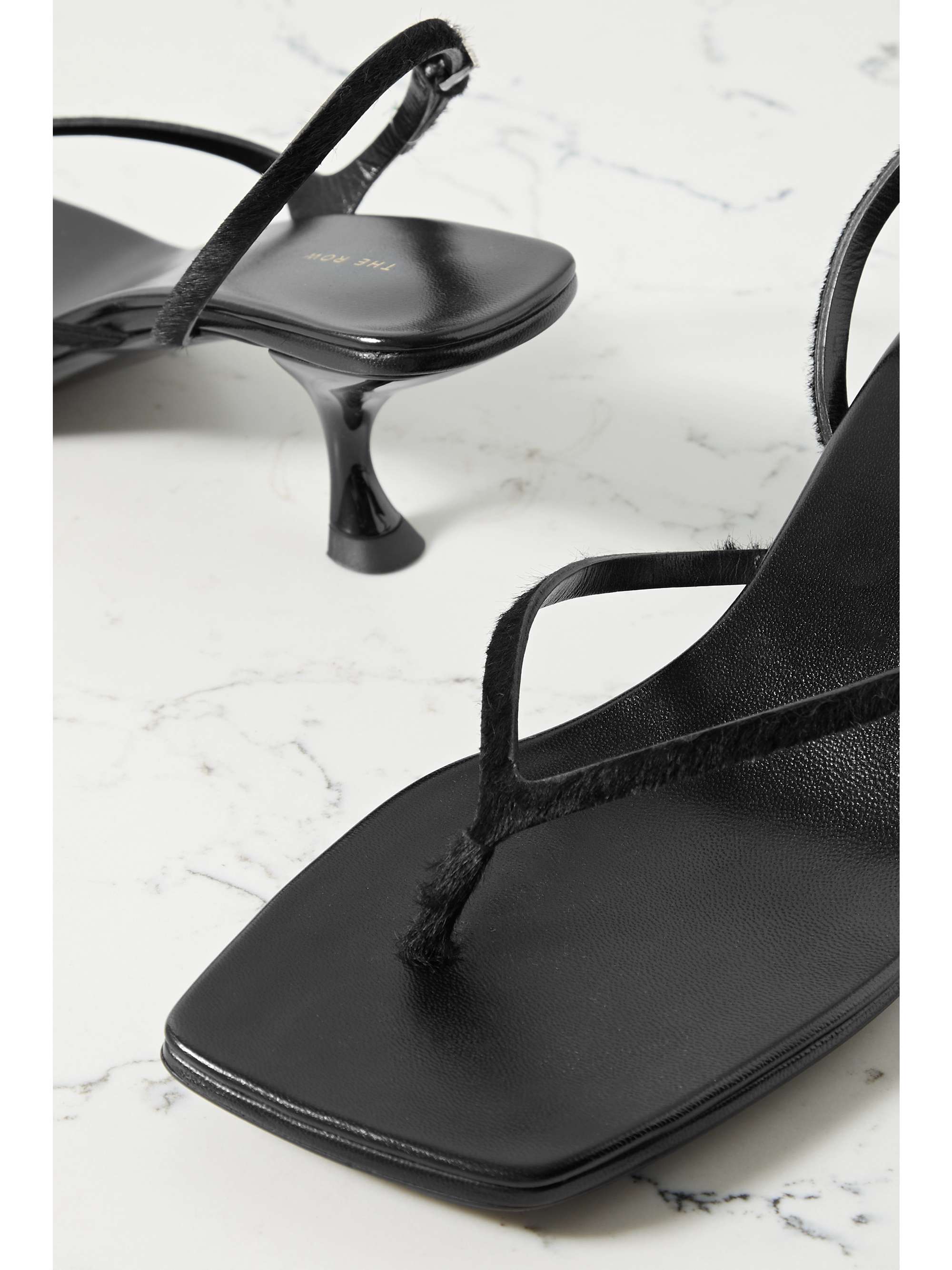 THE ROW Constance calf hair slingback sandals | NET-A-PORTER