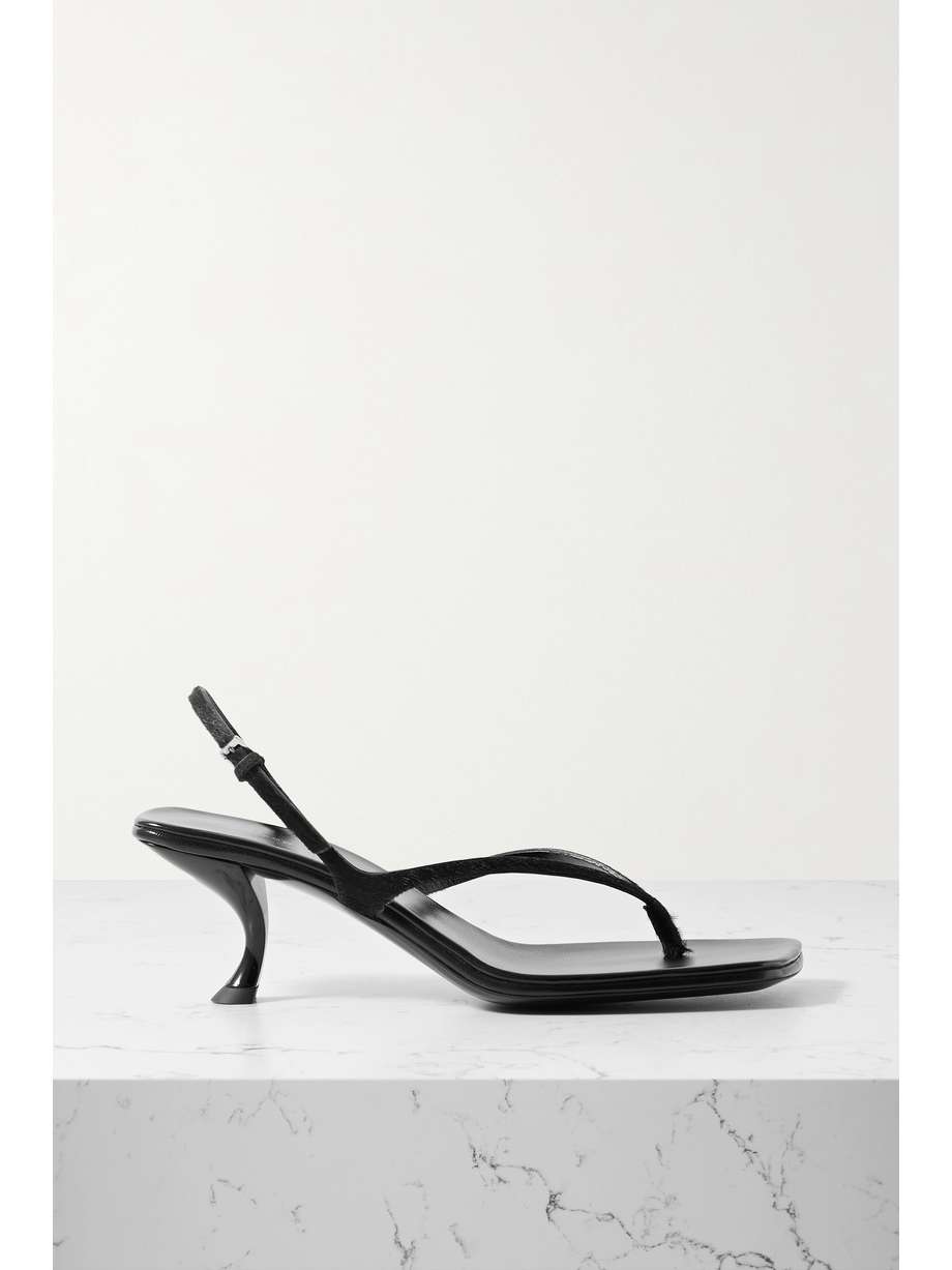 Constance calf hair slingback sandals by The Row, available on net-a-porter.com for $990 Kendall Jenner Shoes Exact Product 