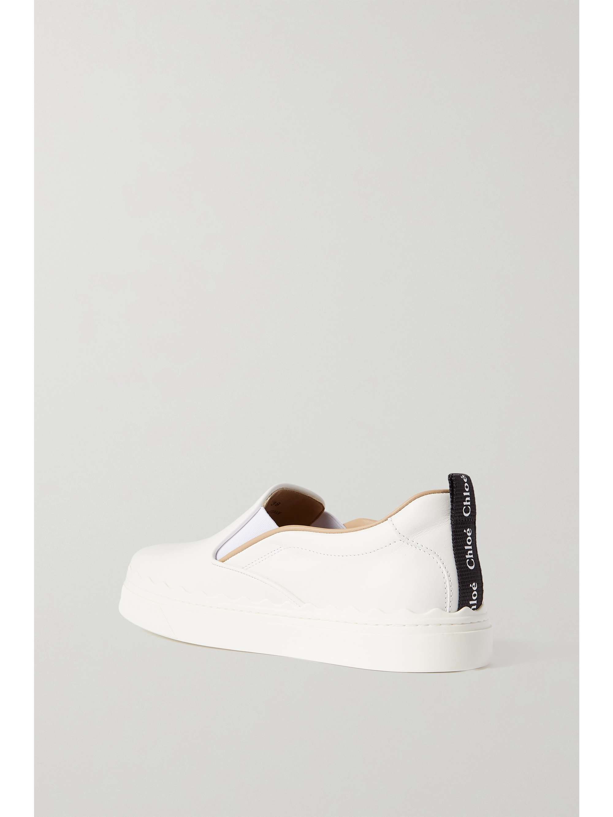 Lauren scalloped leather slip-on sneakers Lauren scalloped leather slip-on sneakers