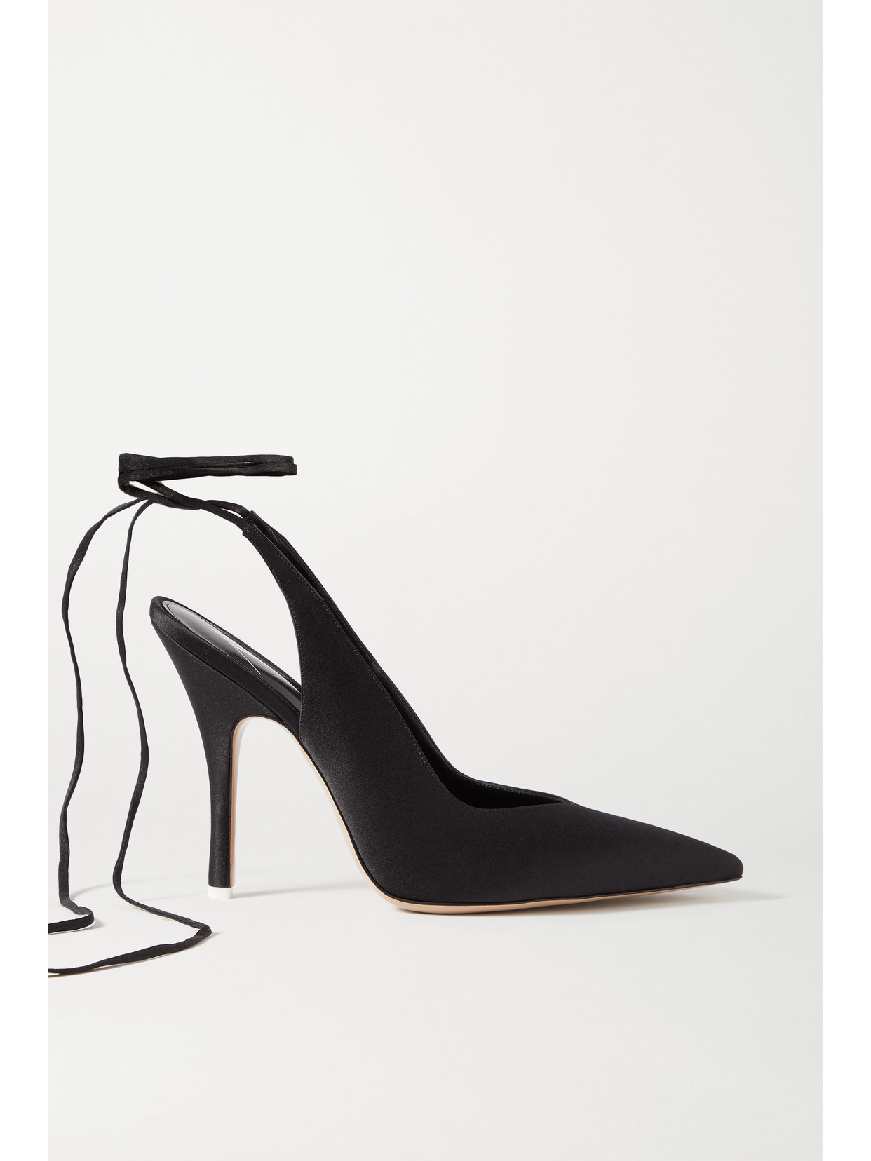 Attico Black Satin Venus Slingback Heels | ModeSens