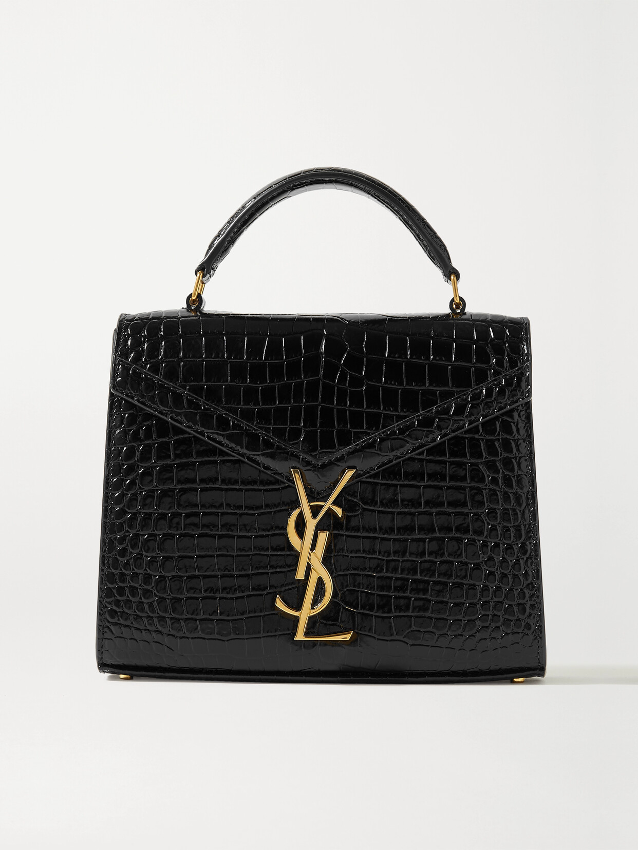 SAINT LAURENT - Cassandra Croc-effect Leather Tote - Black