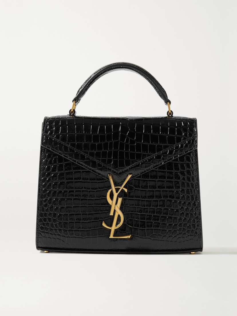 Saint Laurent Cassandra Croc-effect Leather Tote