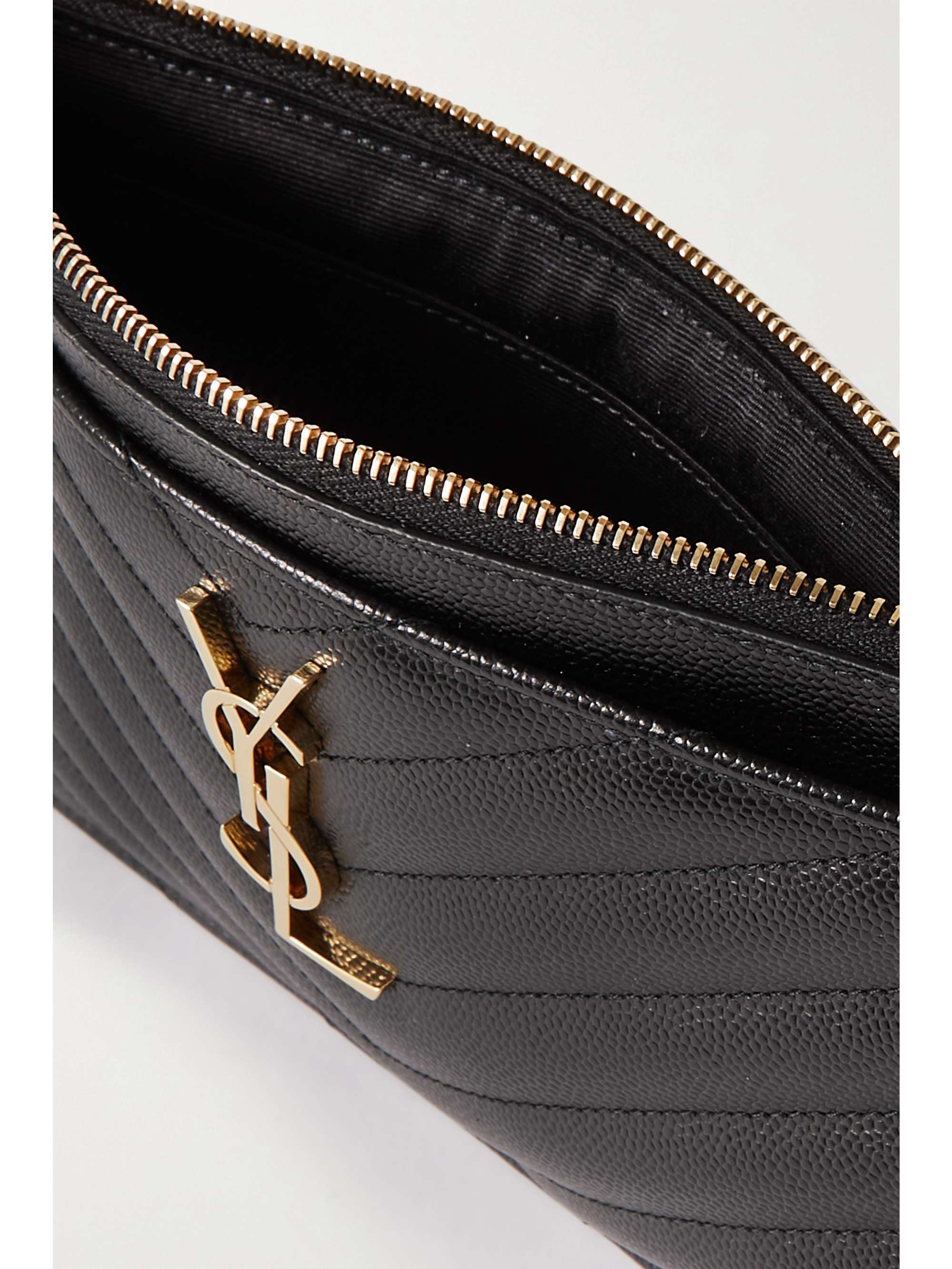 monogram leather pouch