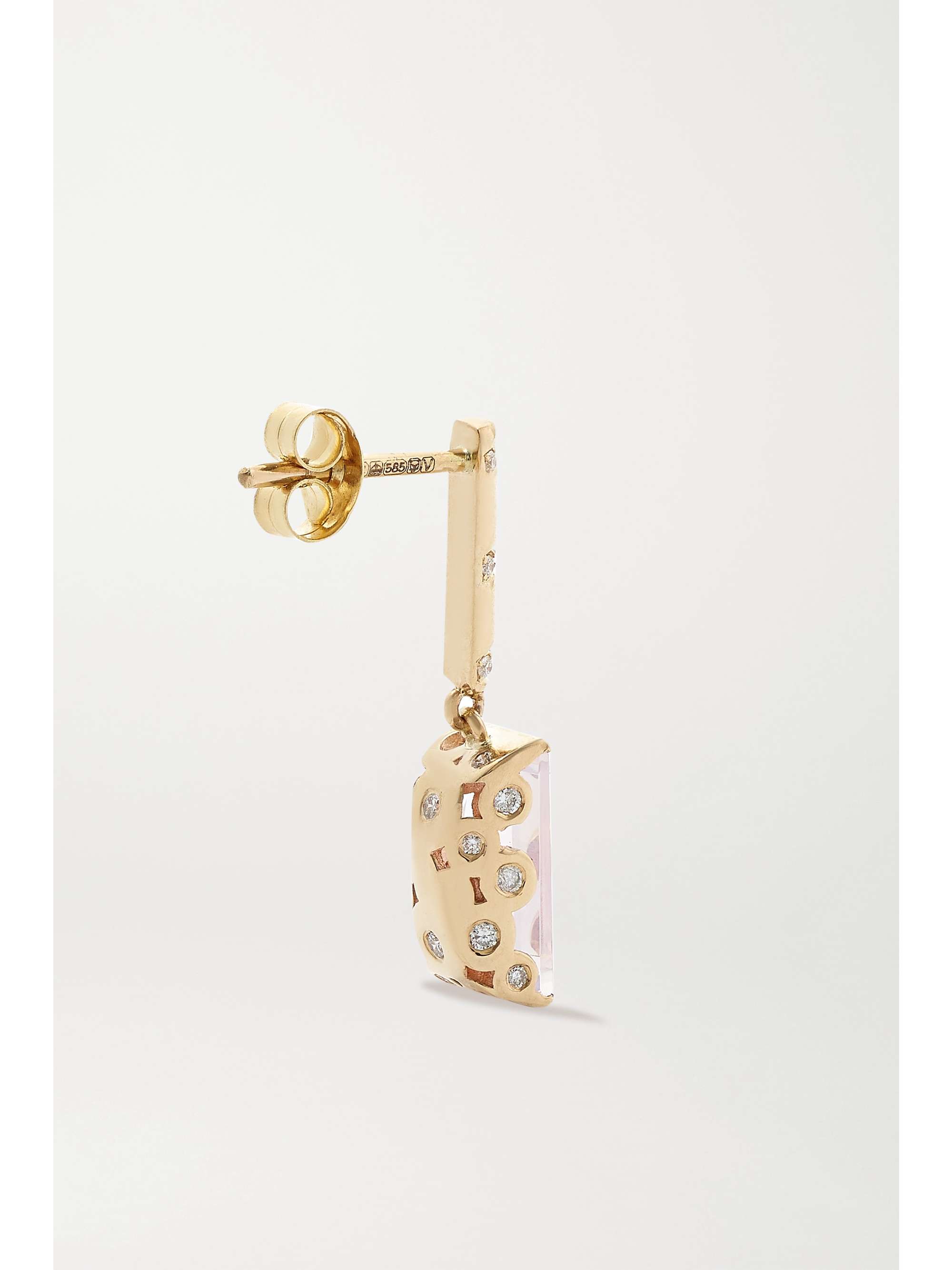 ALICE CICOLINI Memphis Bubble Day Drops 14-karat gold, moonstone and diamond earrings