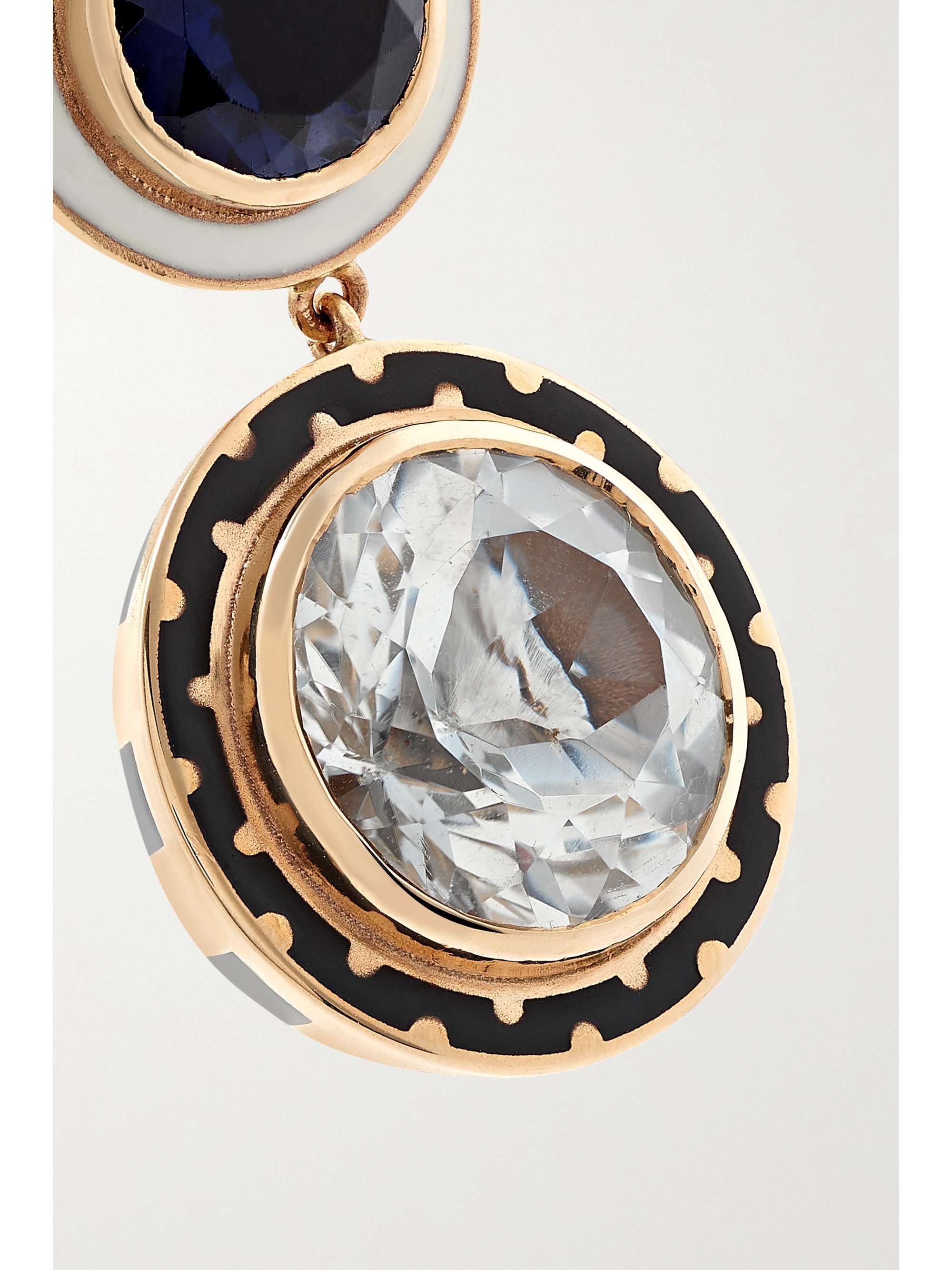 ALICE CICOLINI Candy Samarkand Day Drop 14-karat gold, enamel, topaz and iolite earrings