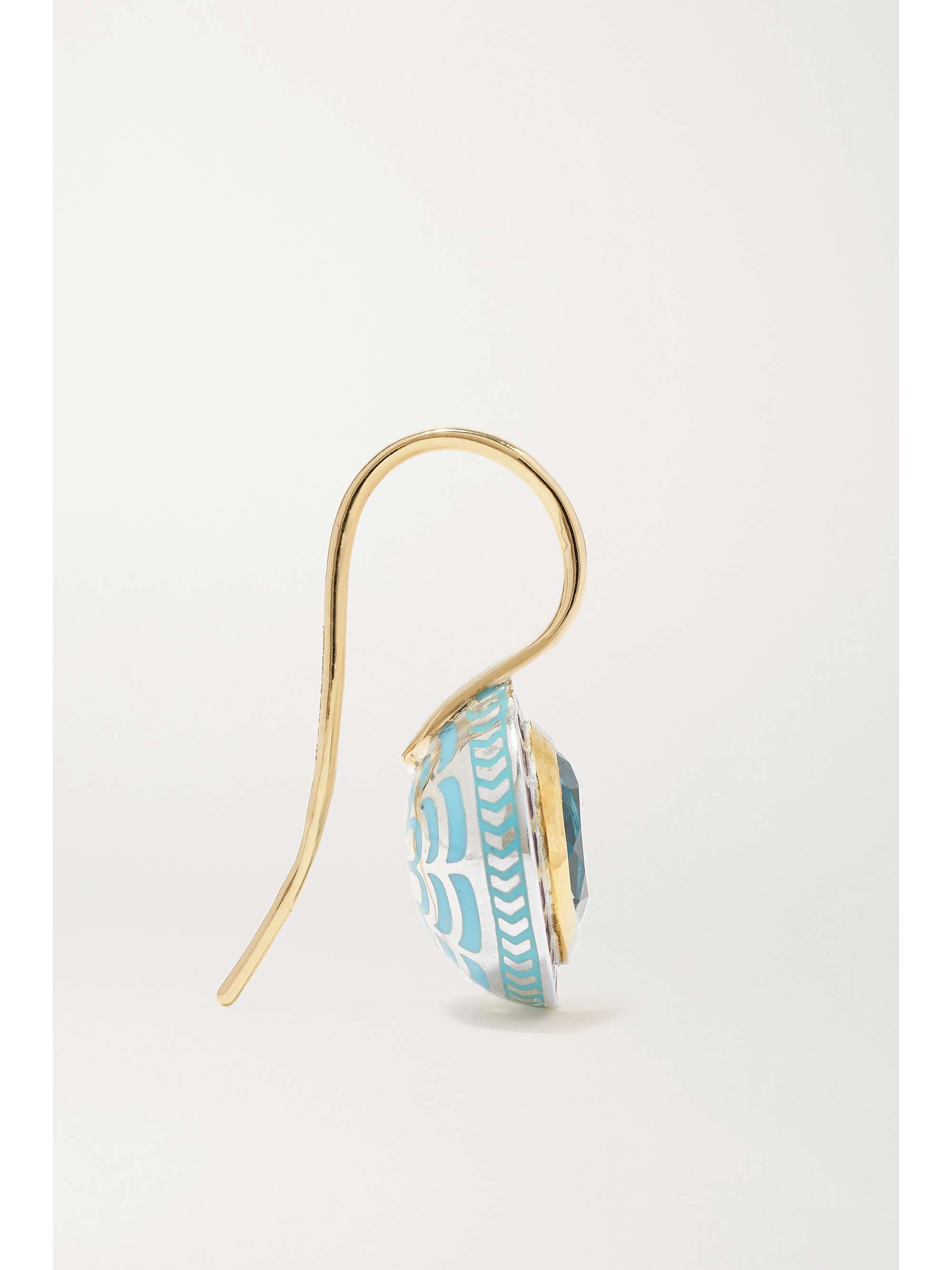 ALICE CICOLINI Tile Mini sterling silver, 22-karat gold, enamel and topaz earrings