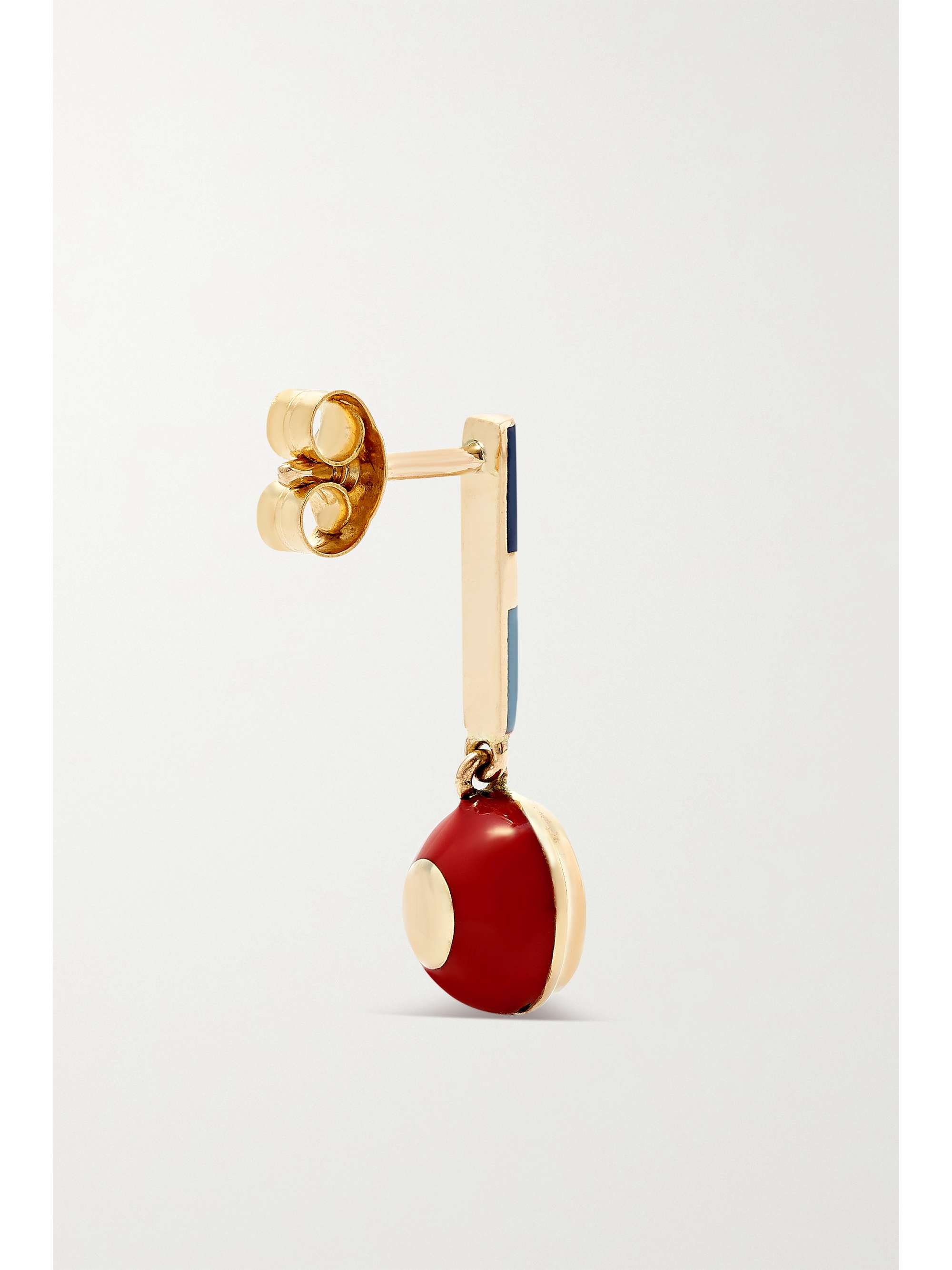 ALICE CICOLINI Candy Lacquer Bar Drop 14-karat gold, enamel and topaz earrings