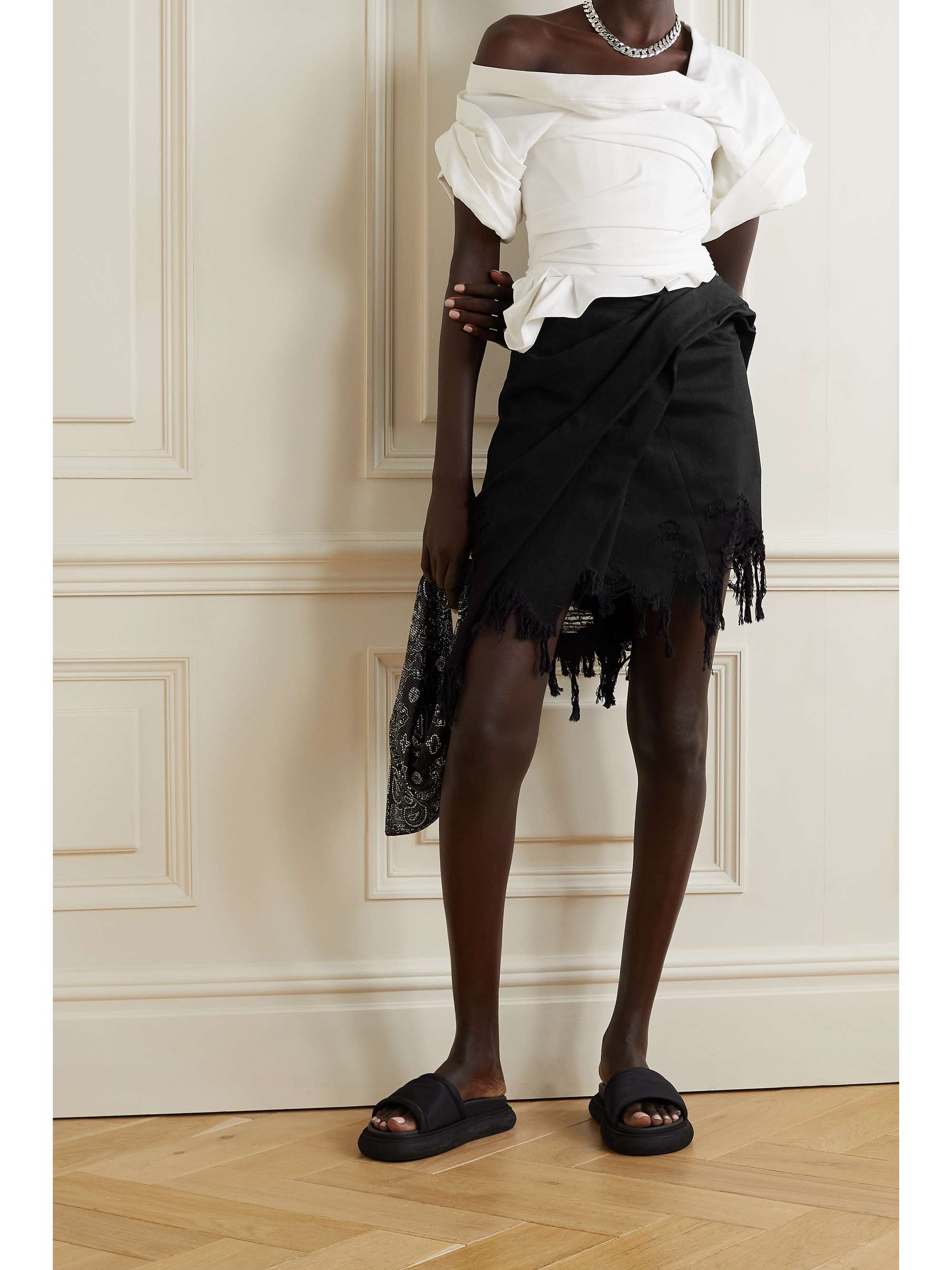最大78%オフ! アレキサンダーワン レディース スカート ボトムス Denim skirts Black tdh-latinoamerica.de
