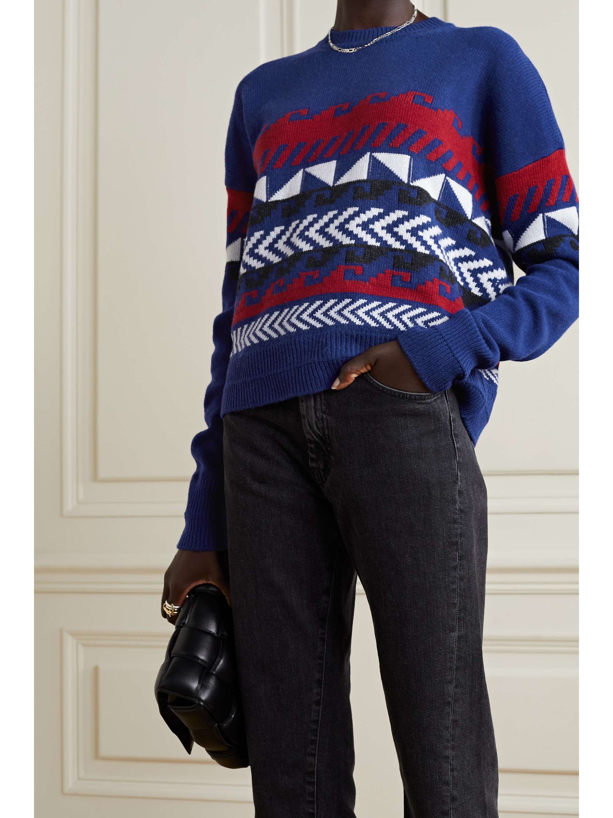 PARADIS PERDUS + NET SUSTAIN Silas oversized intarsia recycled wool-blend sweater