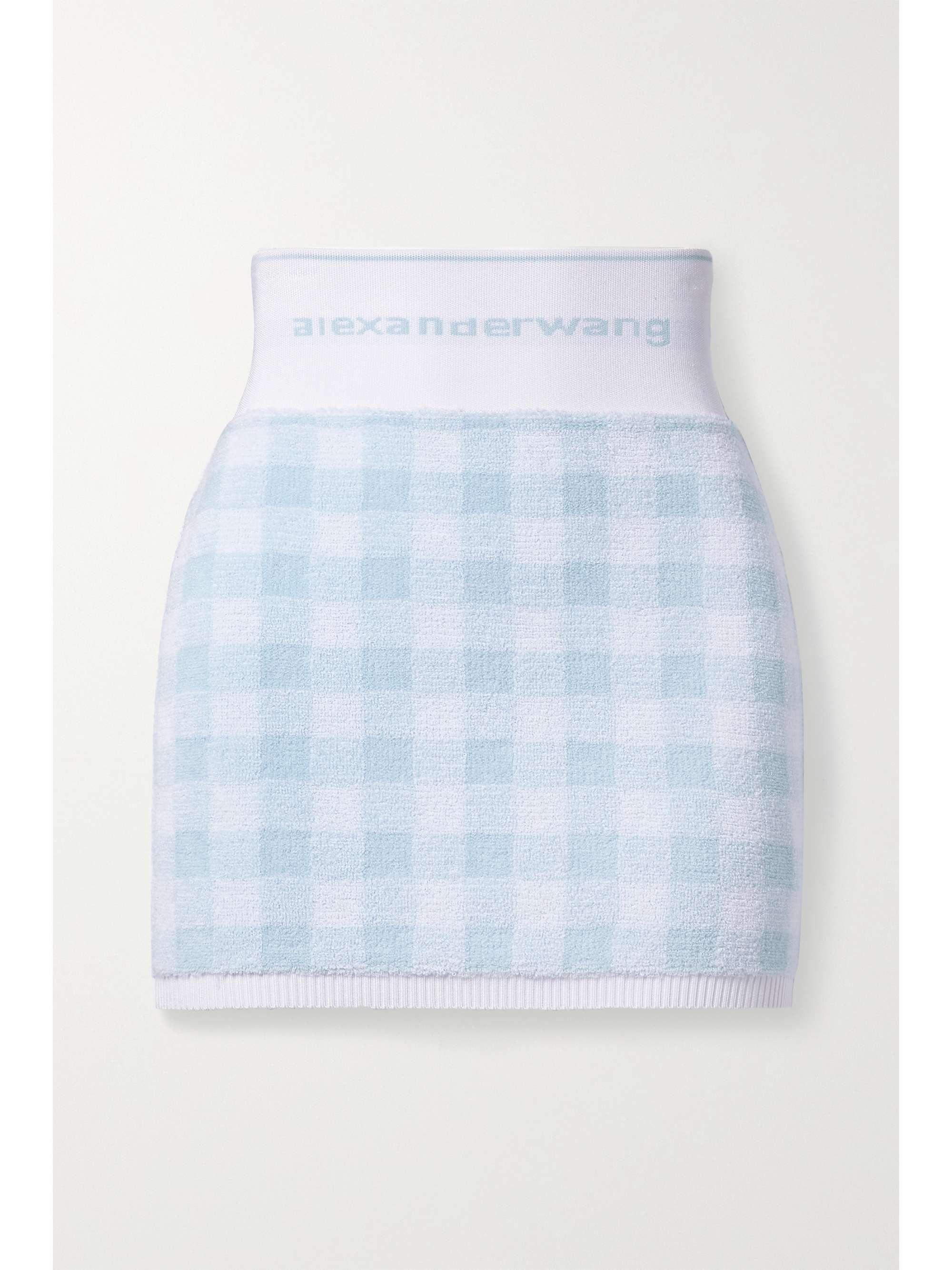 gingham skirt blue