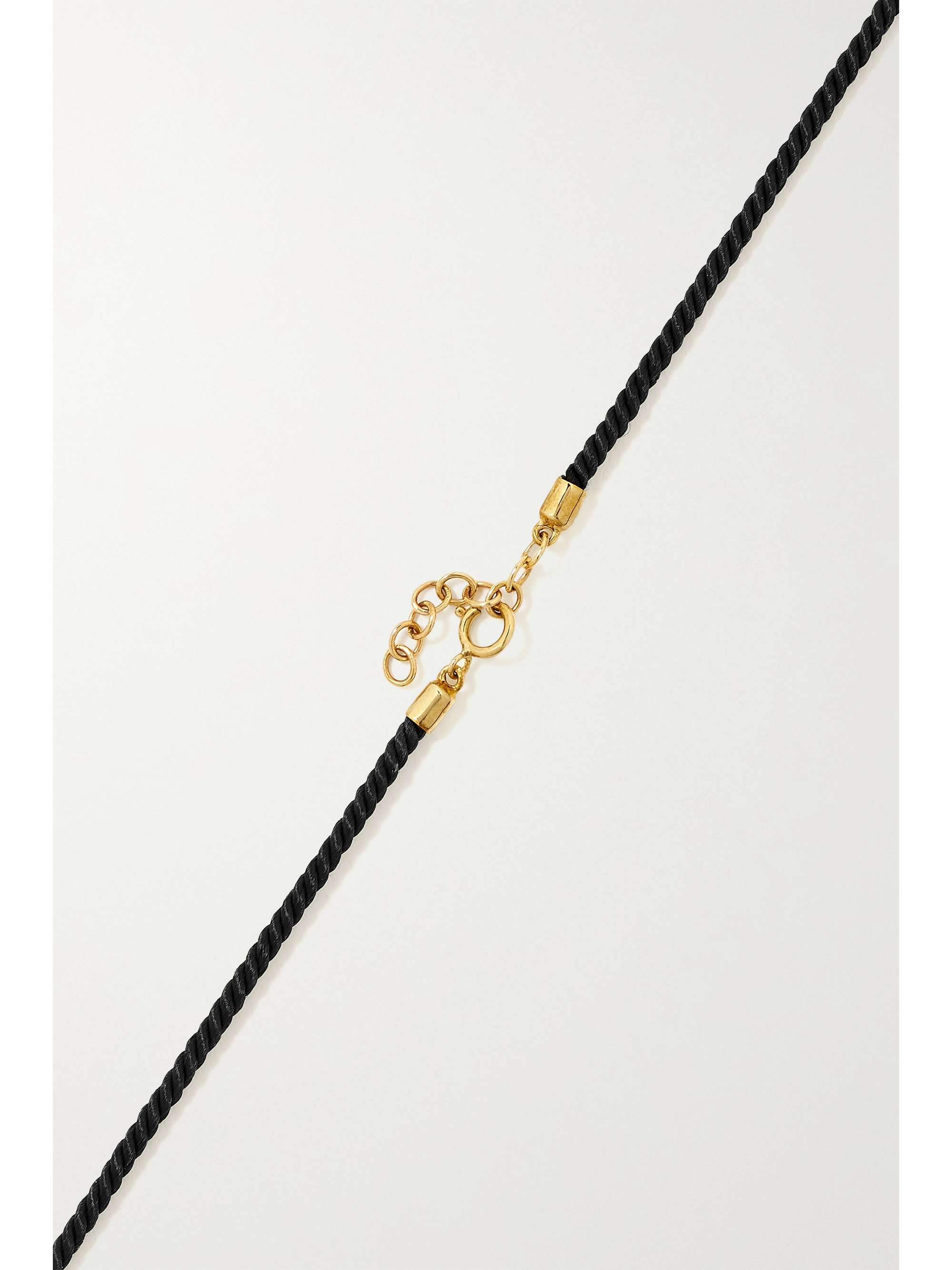 YVONNE LÉON 9-karat gold, silk and diamond necklace