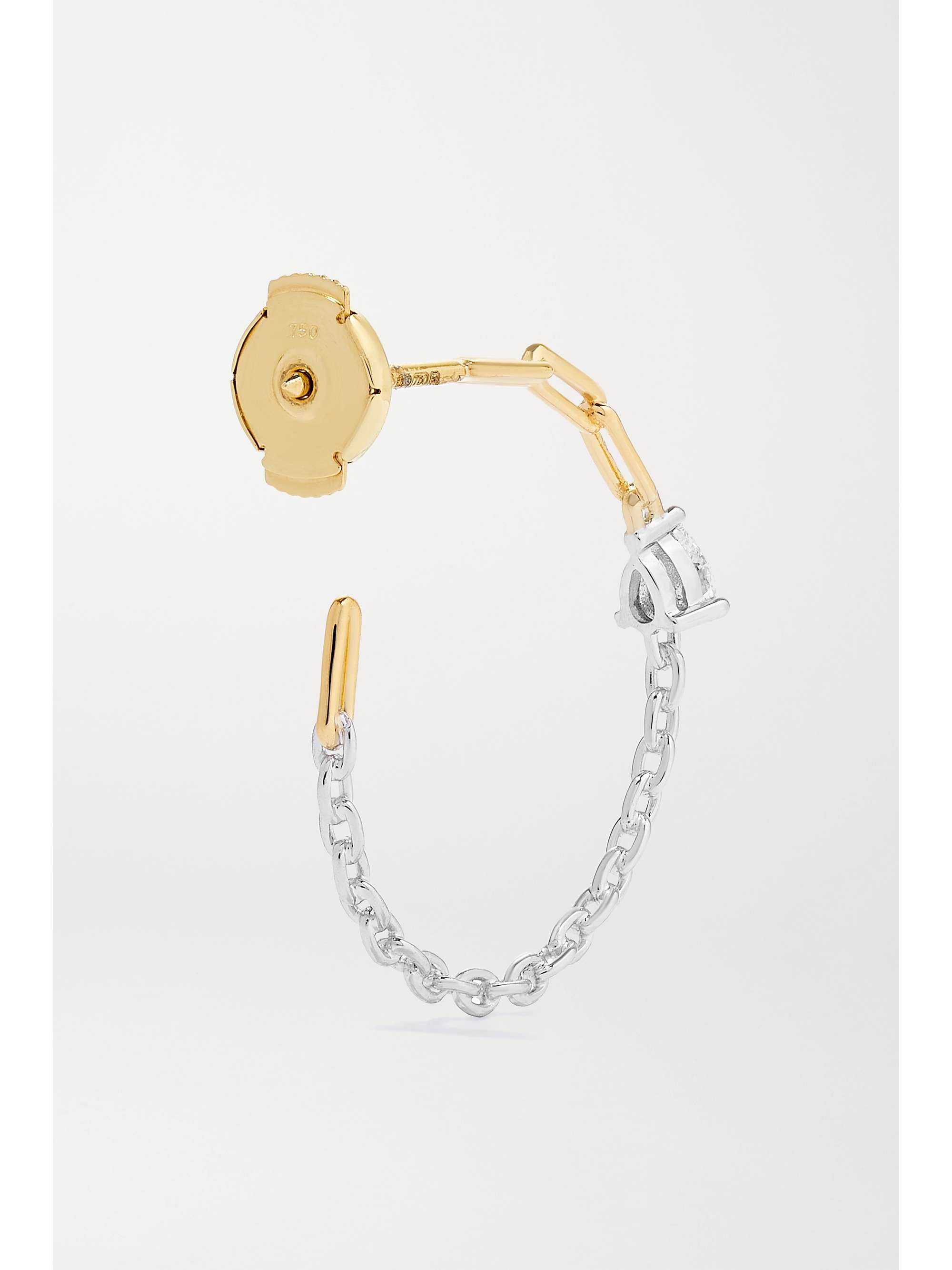 YVONNE LÉON 18-karat yellow and white gold diamond hoop earrings