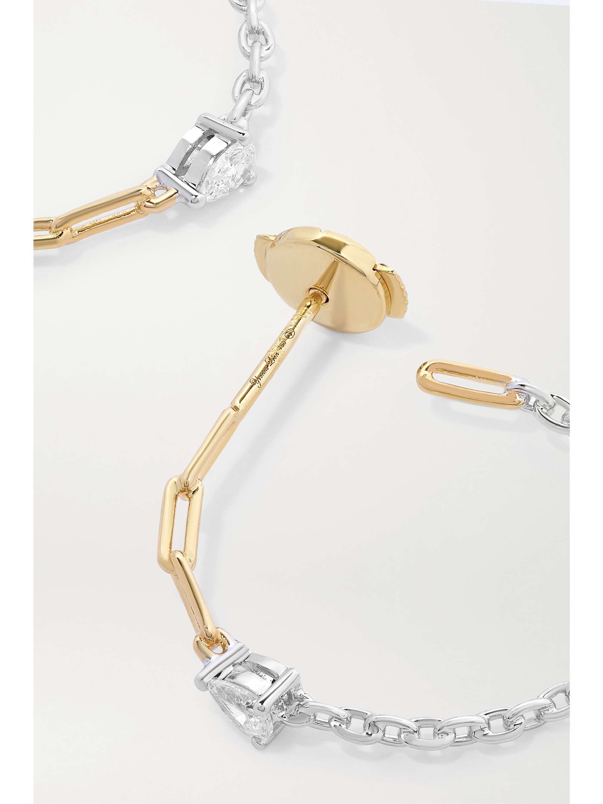 YVONNE LÉON 18-karat yellow and white gold diamond hoop earrings