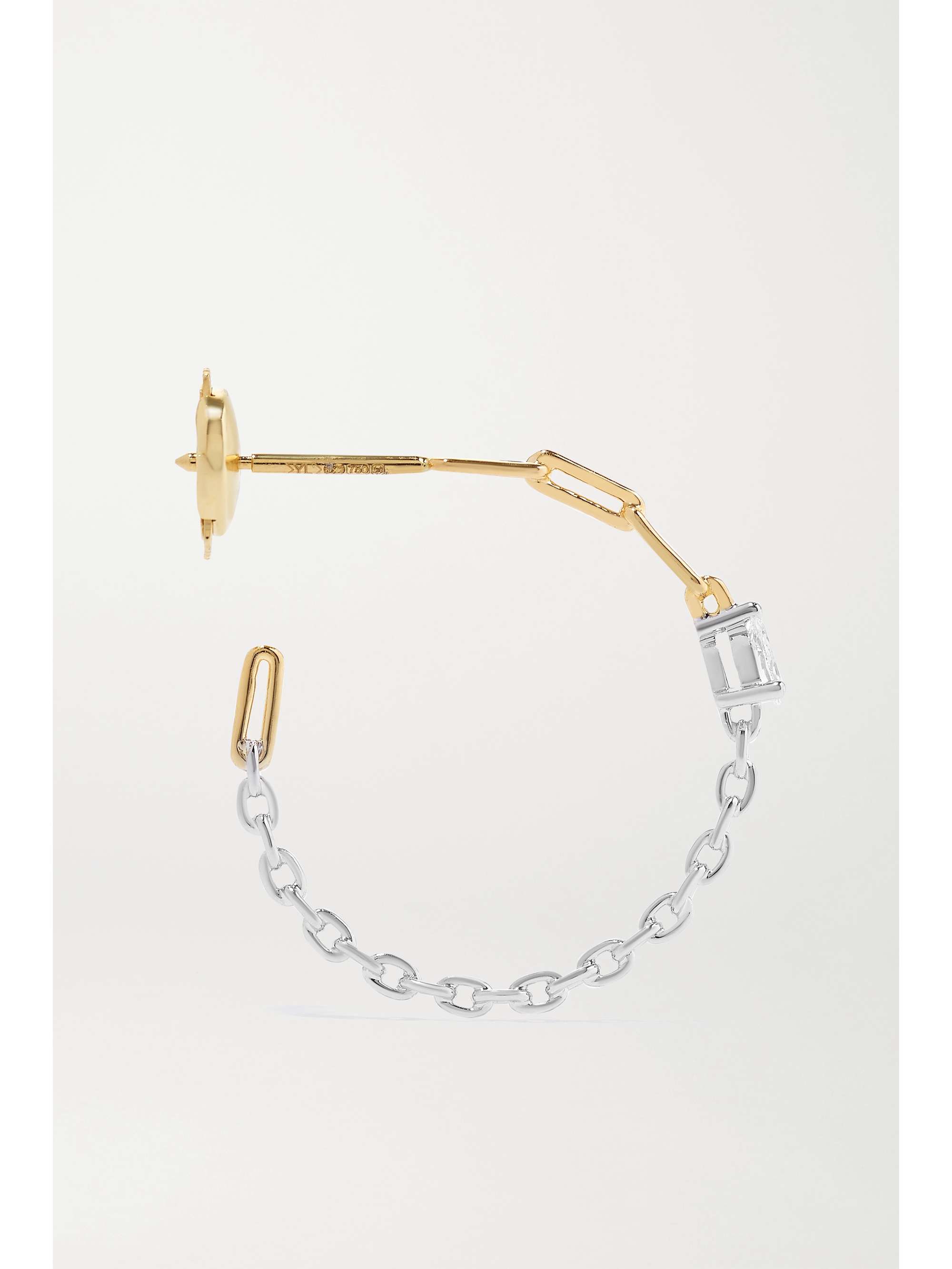 YVONNE LÉON 18-karat yellow and white gold diamond hoop earrings