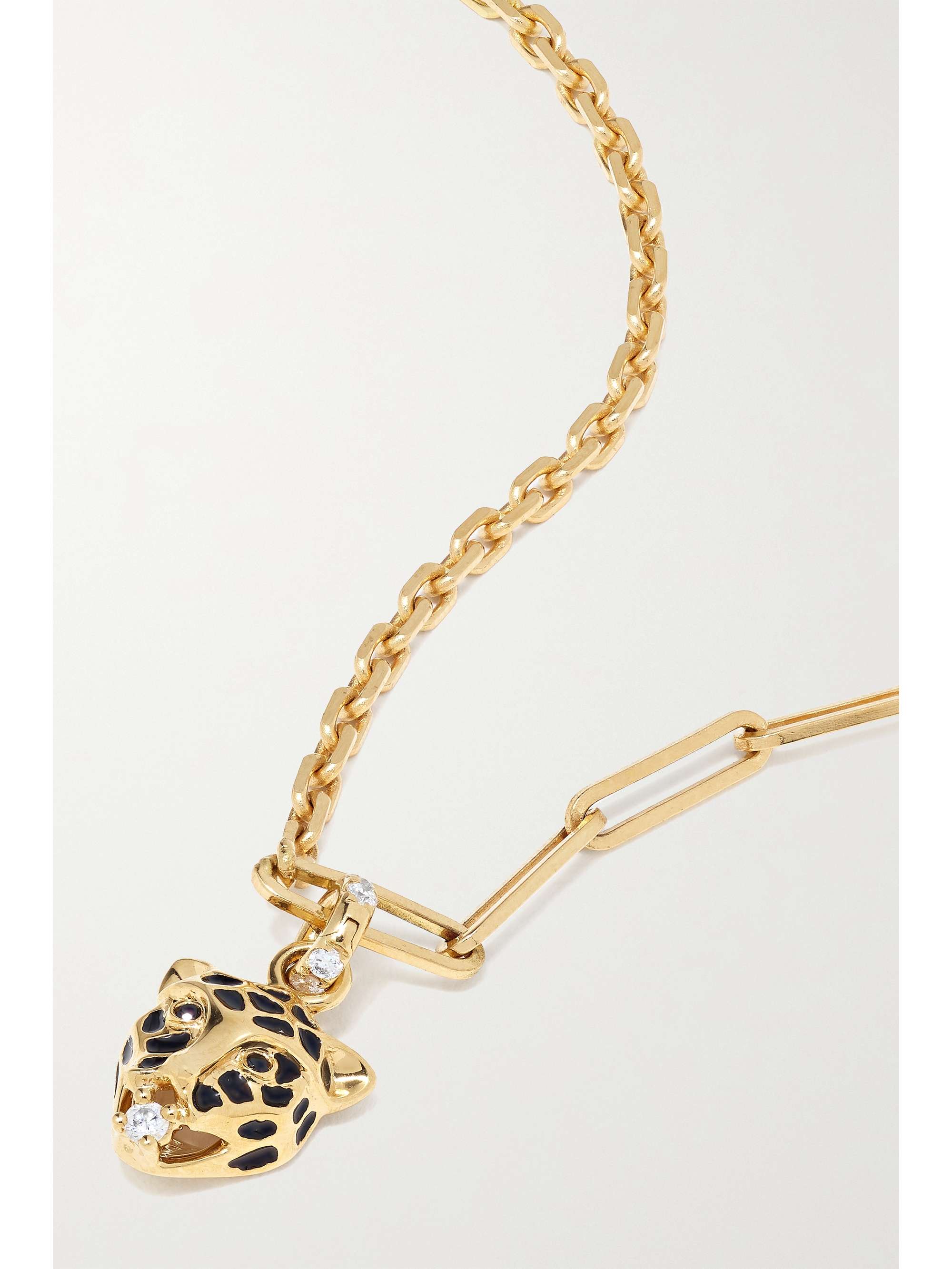 YVONNE LÉON 18-karat gold, enamel, spinel and diamond bracelet