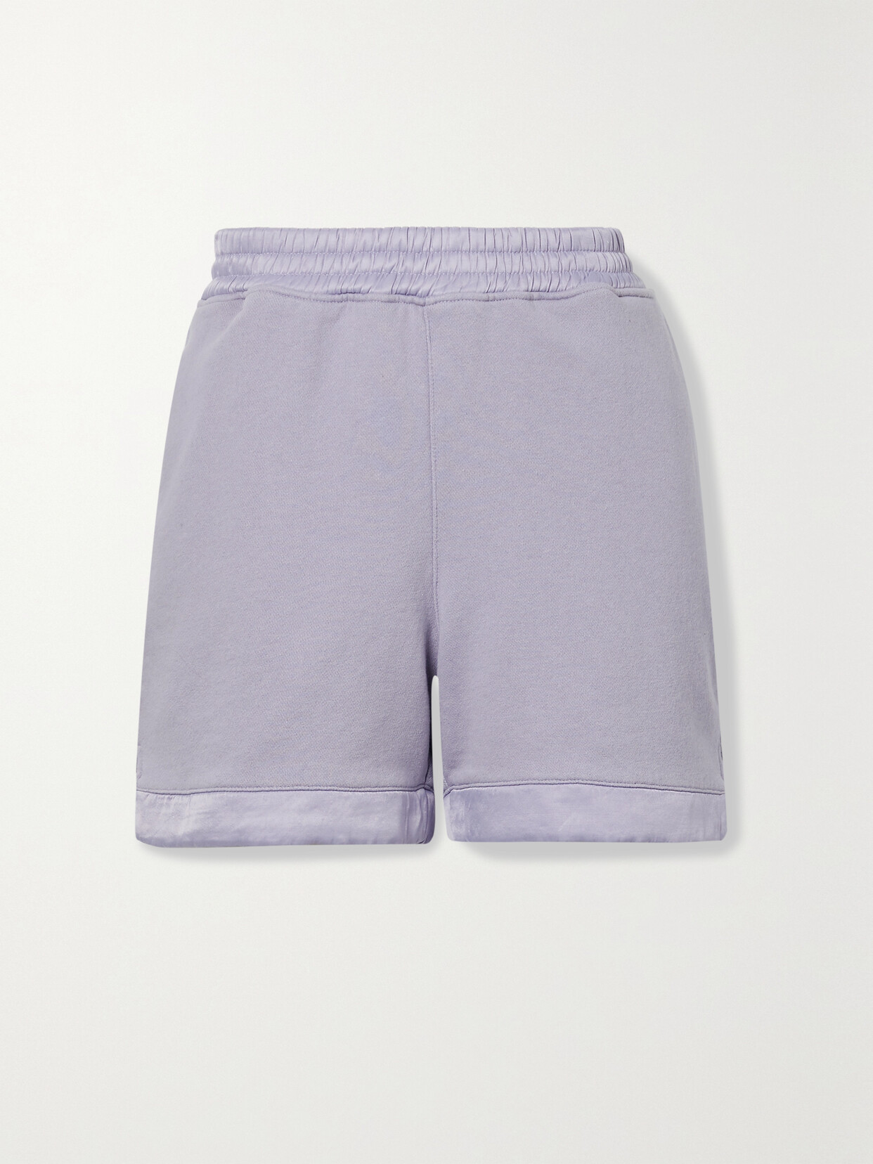 RTA Edgar Satin-trimmed Cotton-jersey Shorts - Purple