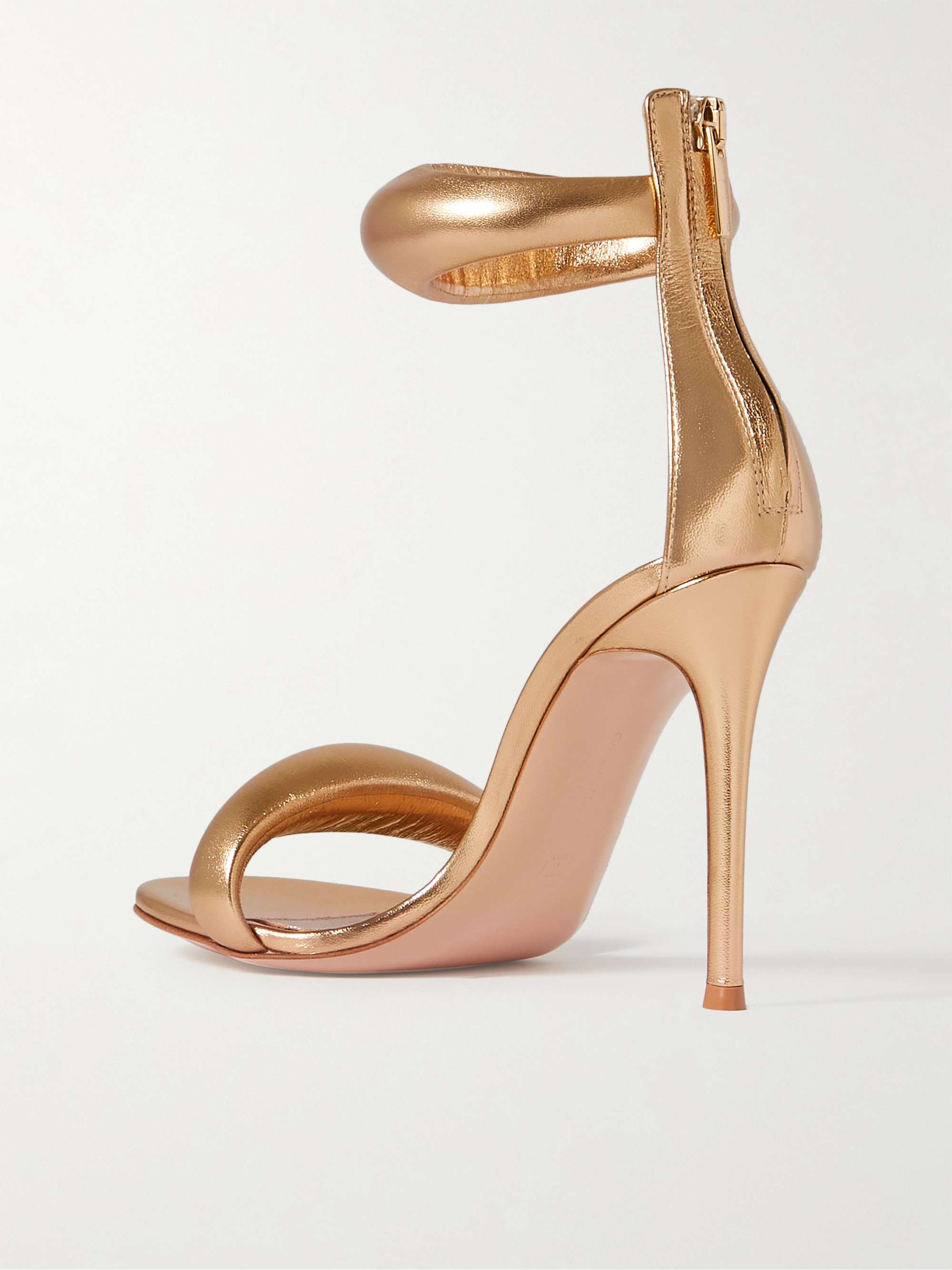 GIANVITO ROSSI BIJOUX 105 metallic leather sandals