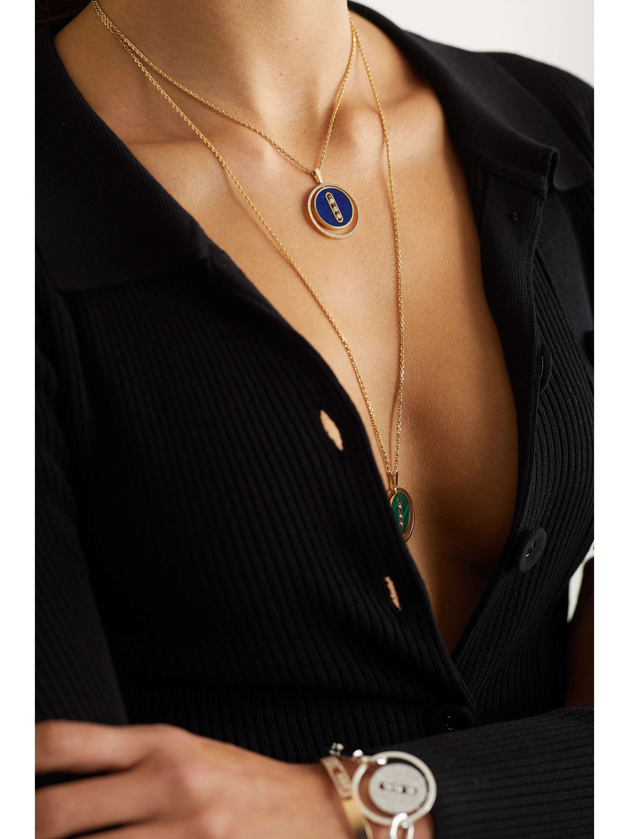 MESSIKA Lucky Move 18-karat gold, lapis lazuli and diamond necklace