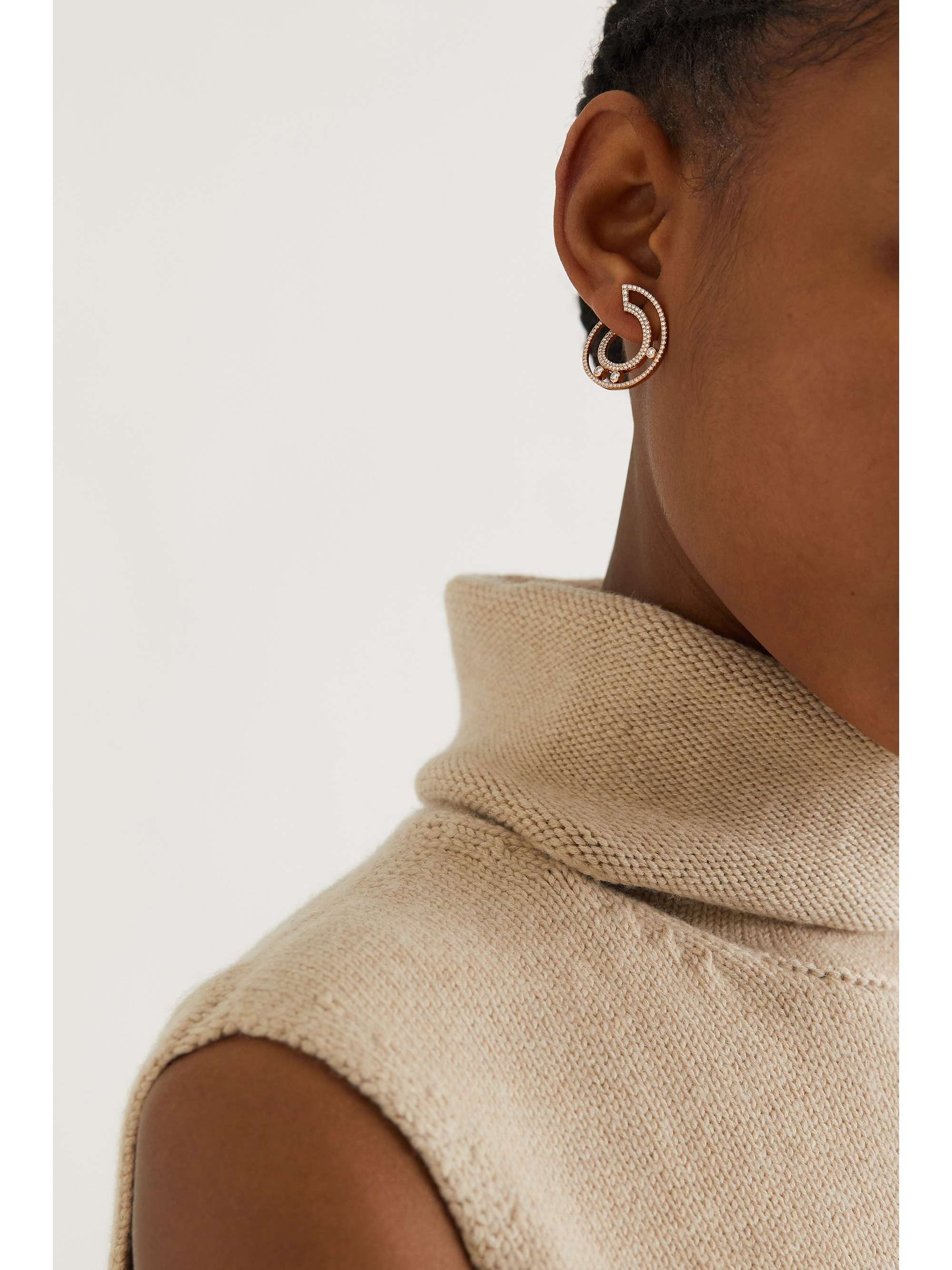 MESSIKA Move Romane 18-karat rose gold diamond earrings