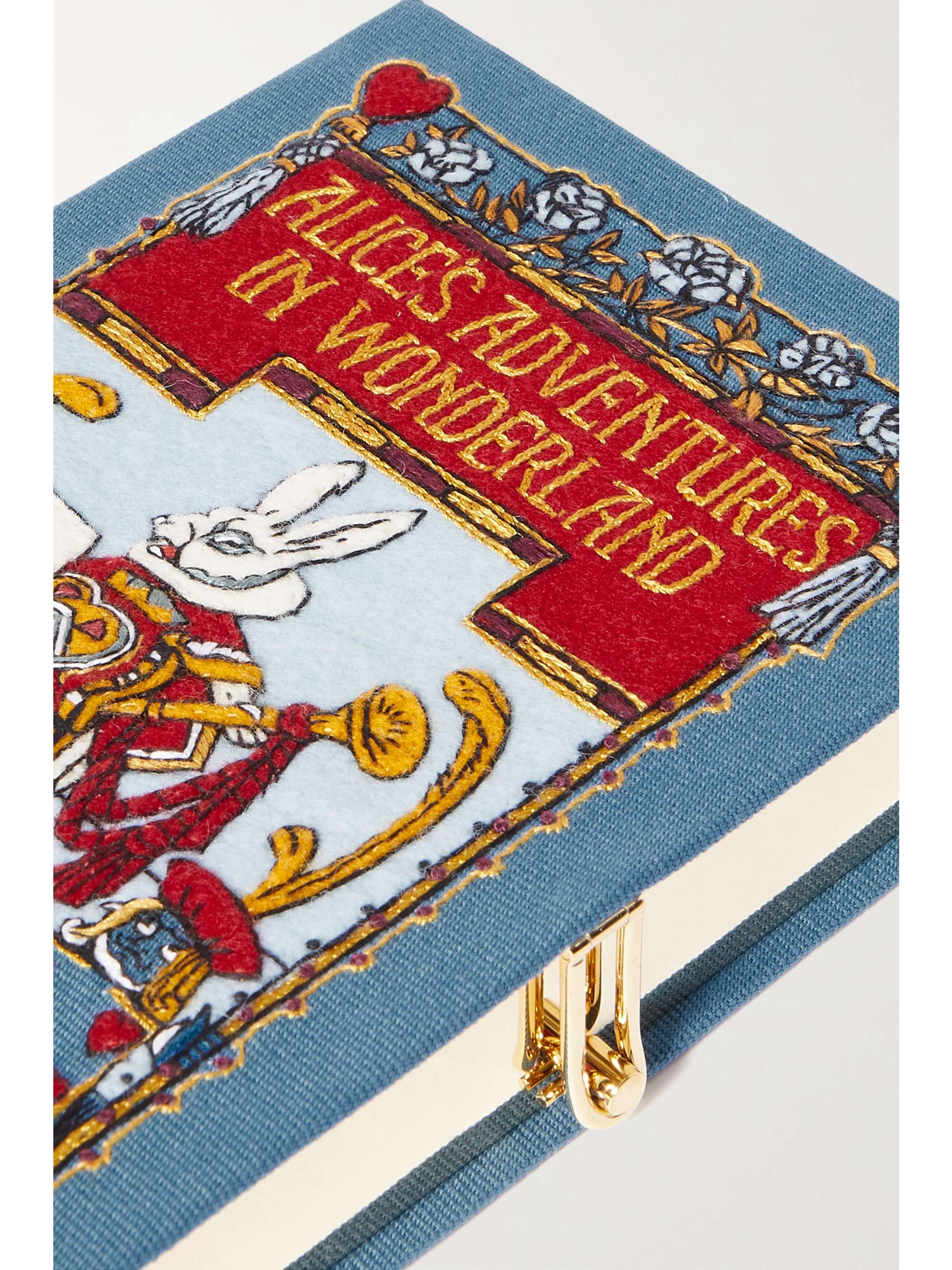 OLYMPIA LE-TAN + Ana Hard embroidered appliquéd canvas clutch