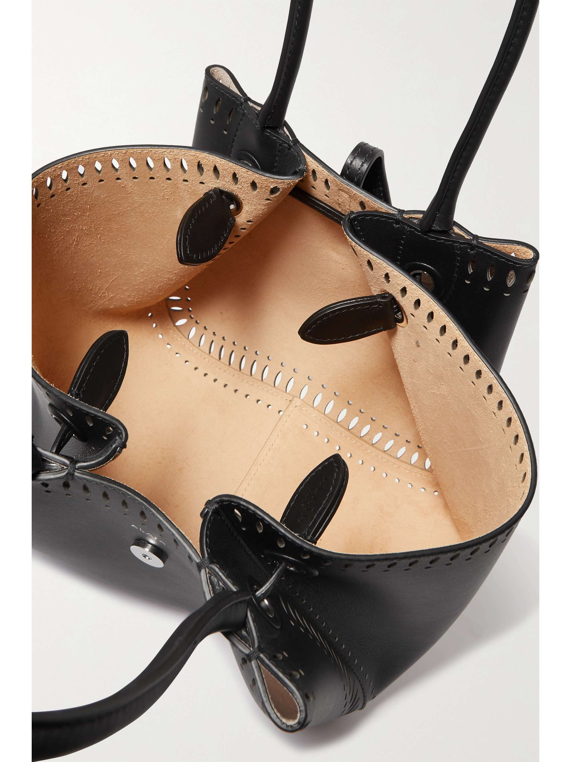ALAÏA Angèle 20 XS laser-cut leather tote