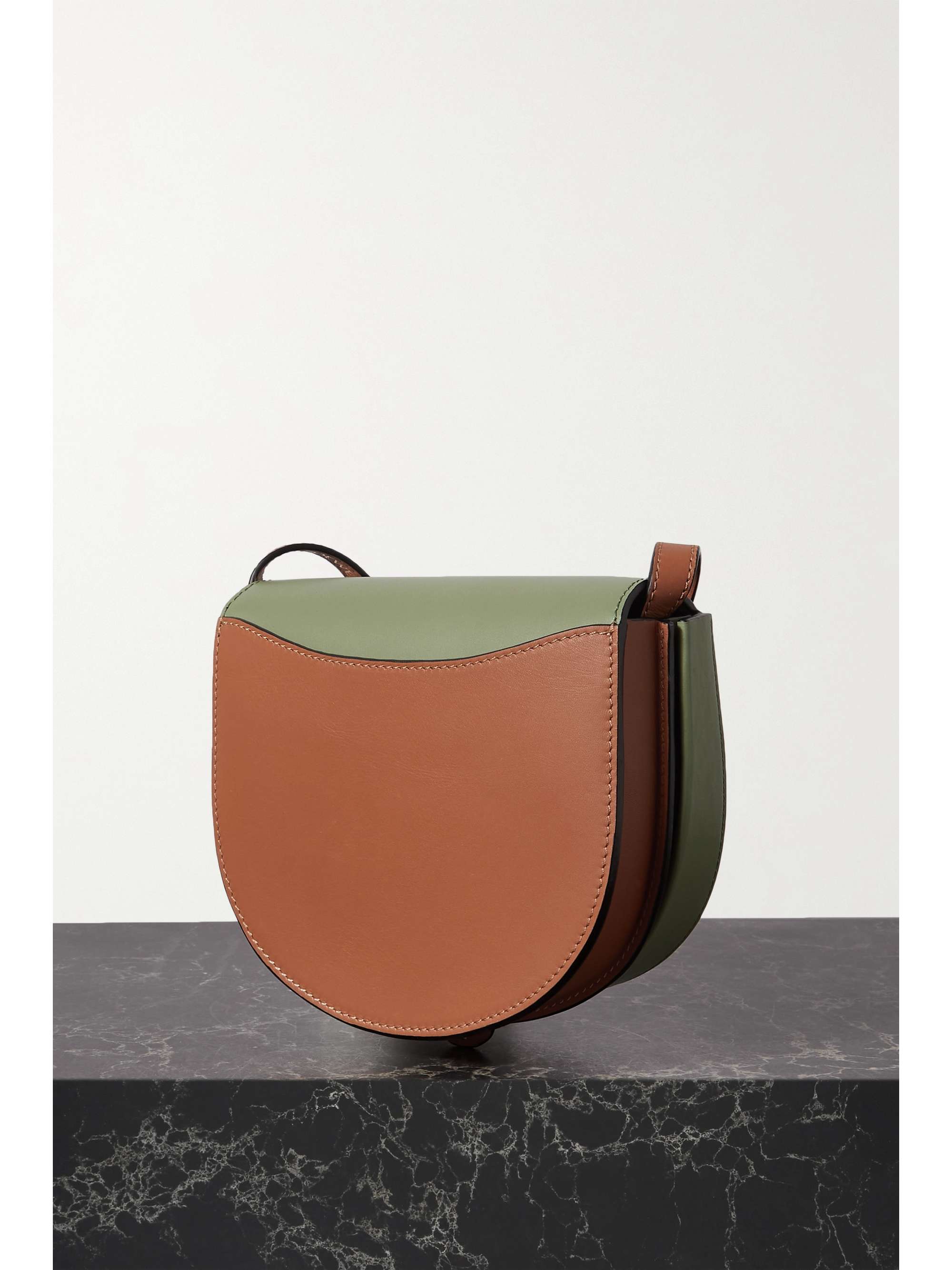 LOEWE Heel Duo twotone leather shoulder bag NETAPORTER