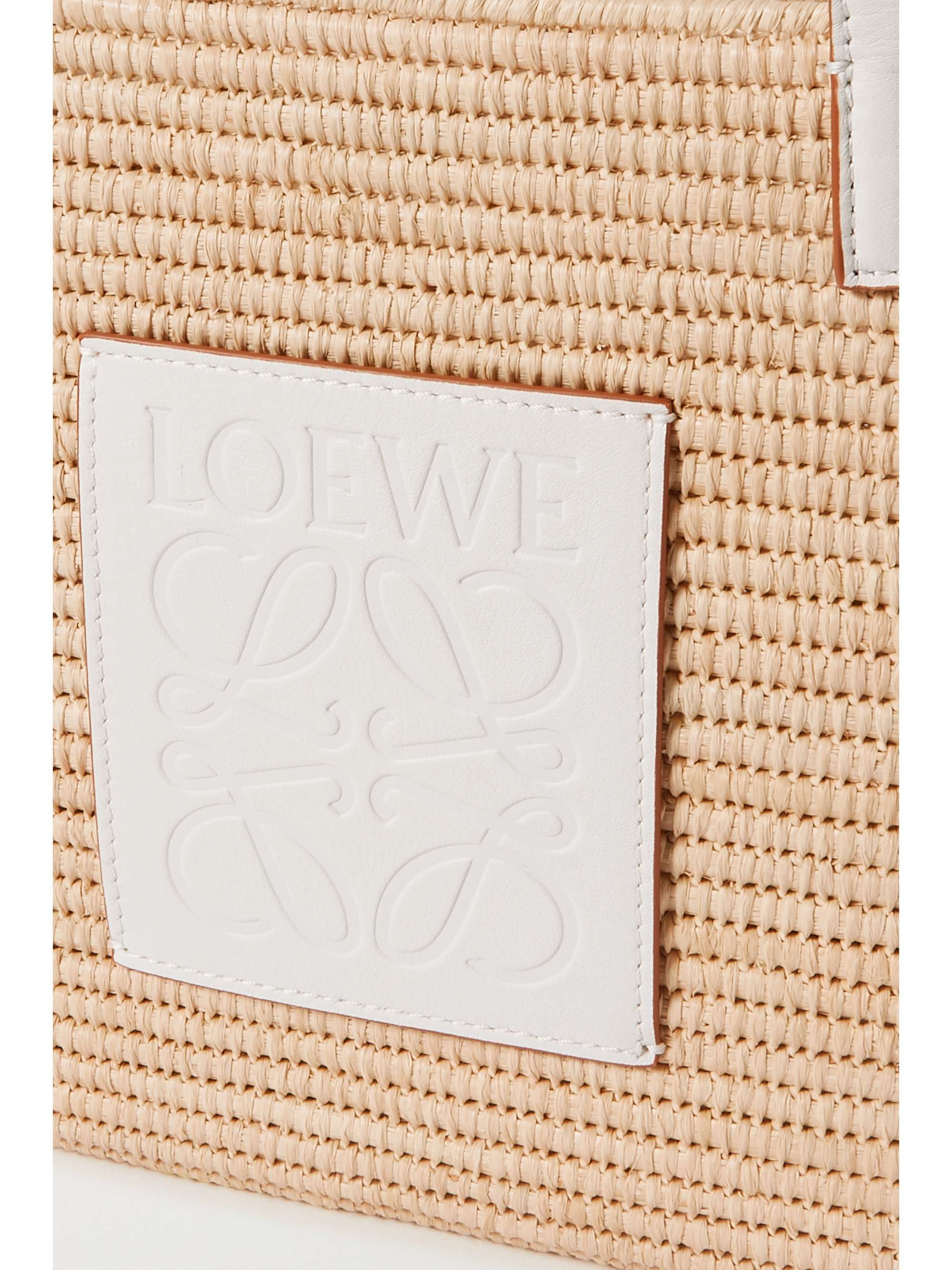 LOEWE + Paula's Ibiza small leather-trimmed dégradé raffia tote