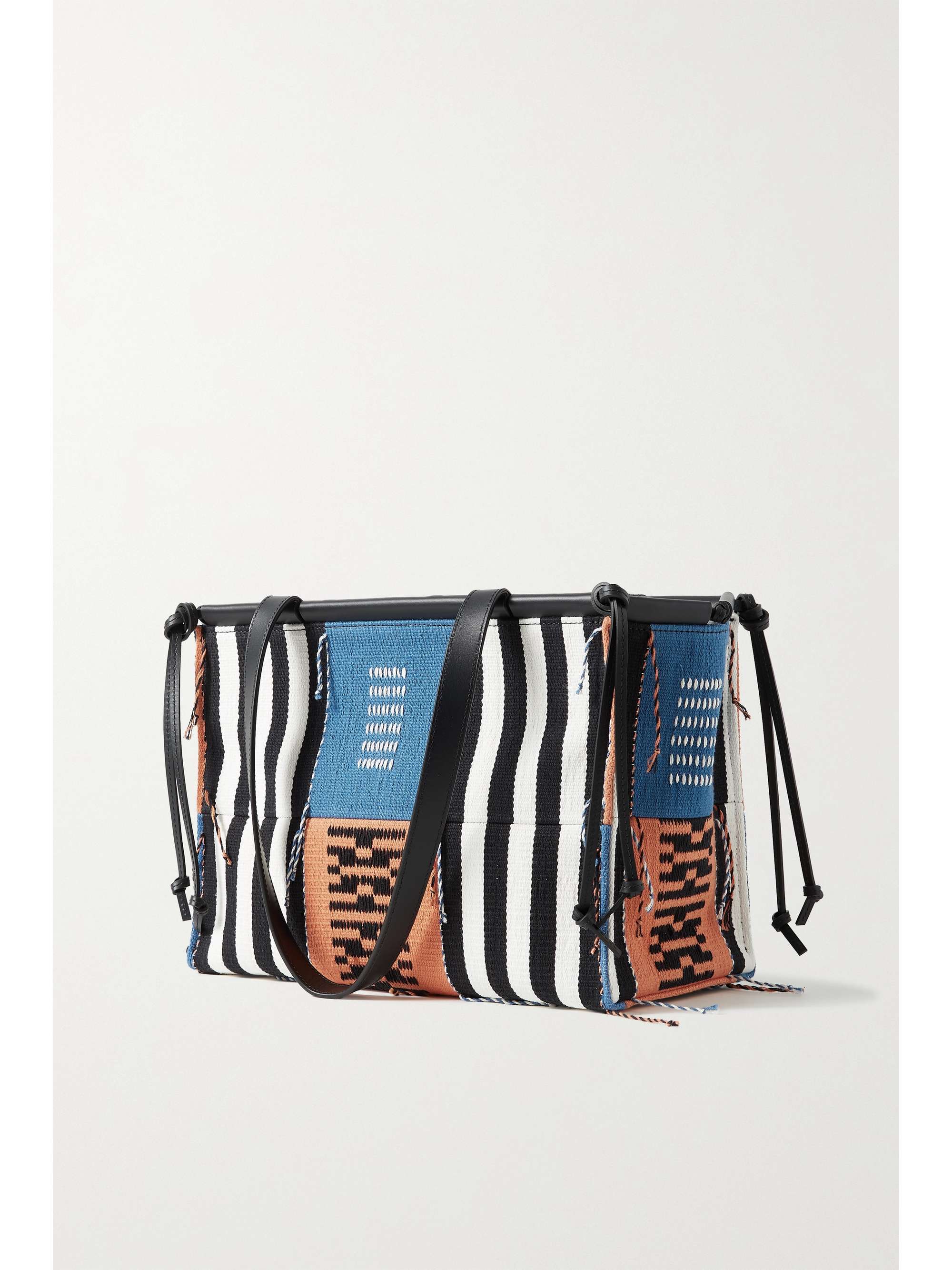 LOEWE + Paula's Ibiza Cushion leather-trimmed patchwork canvas tote