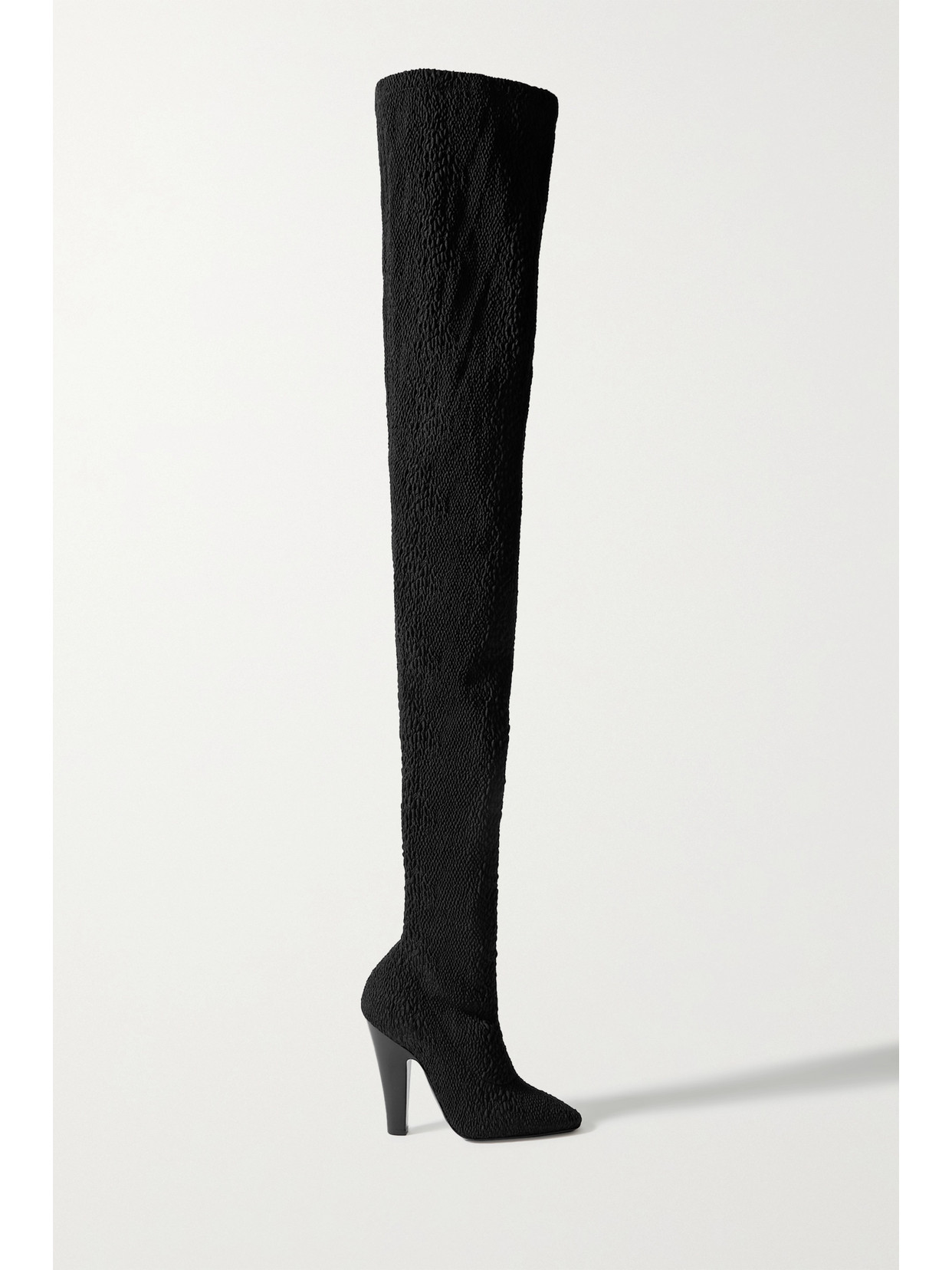 SAINT LAURENT KOLLER STRETCH-CLOQUÉ OVER-THE-KNEE BOOTS