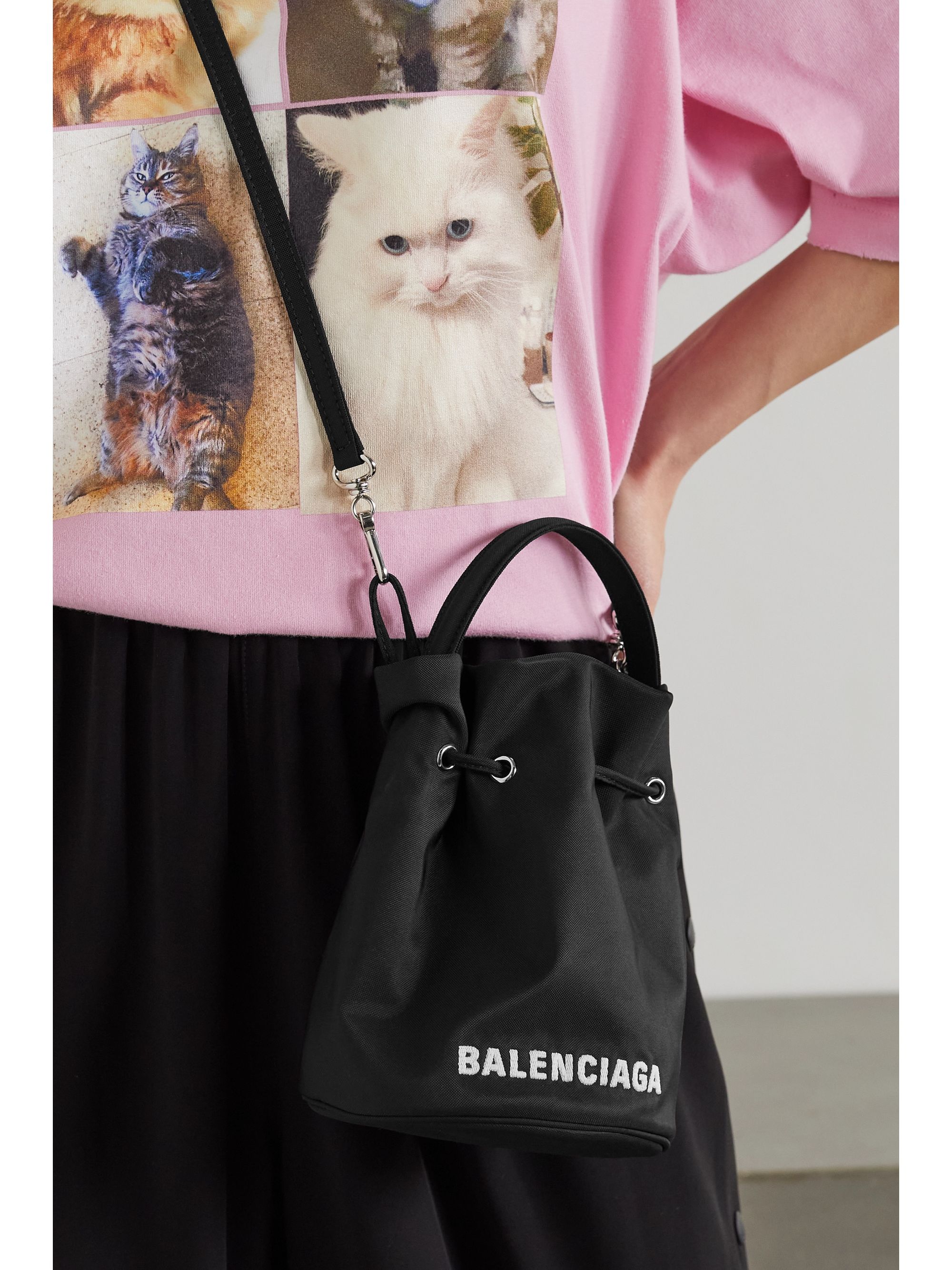 Balenciaga canvas bucket cheap bag