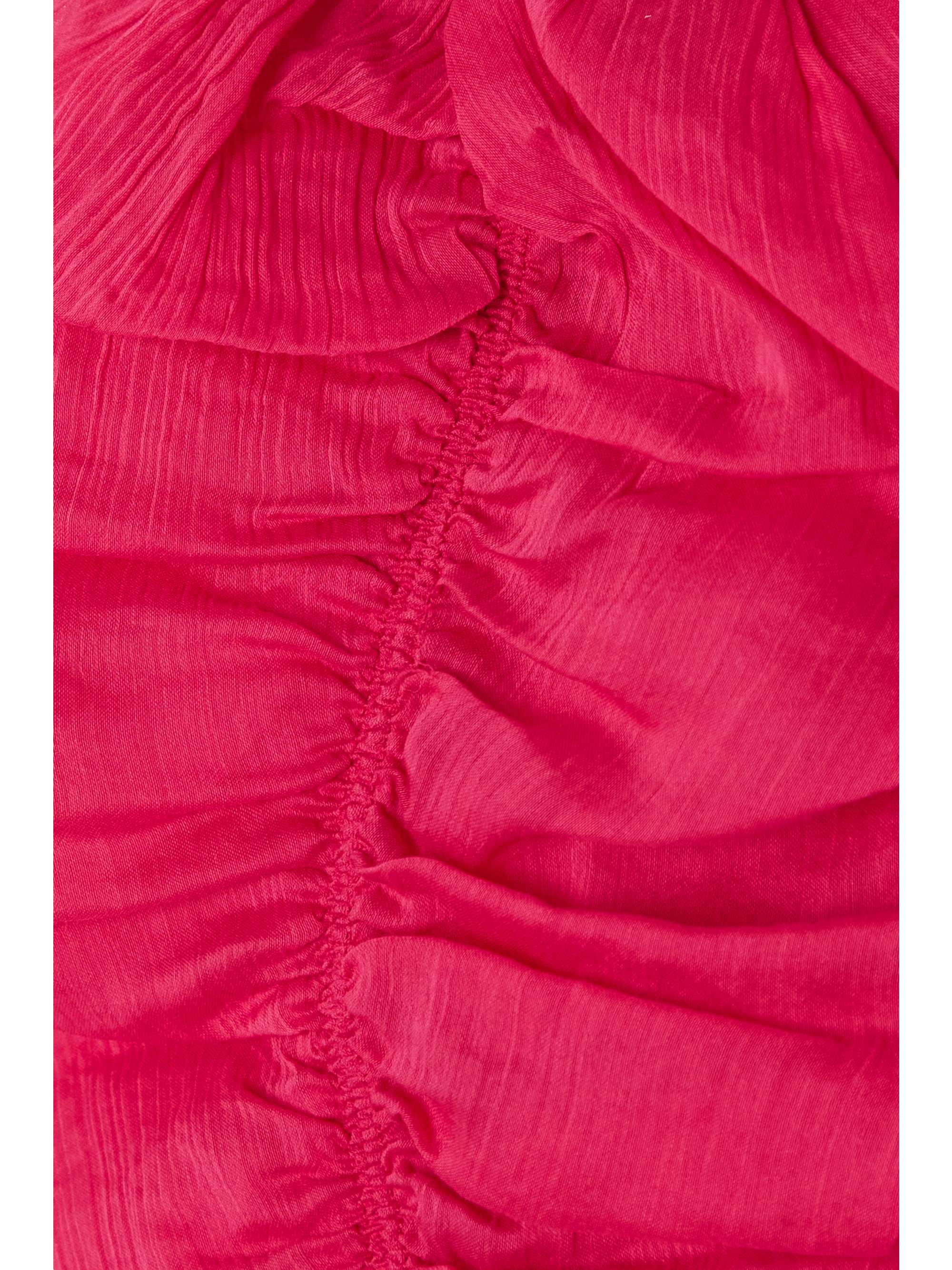ISABEL MARANT Kobiaci cropped open-back cotton and silk-blend crepon blouse