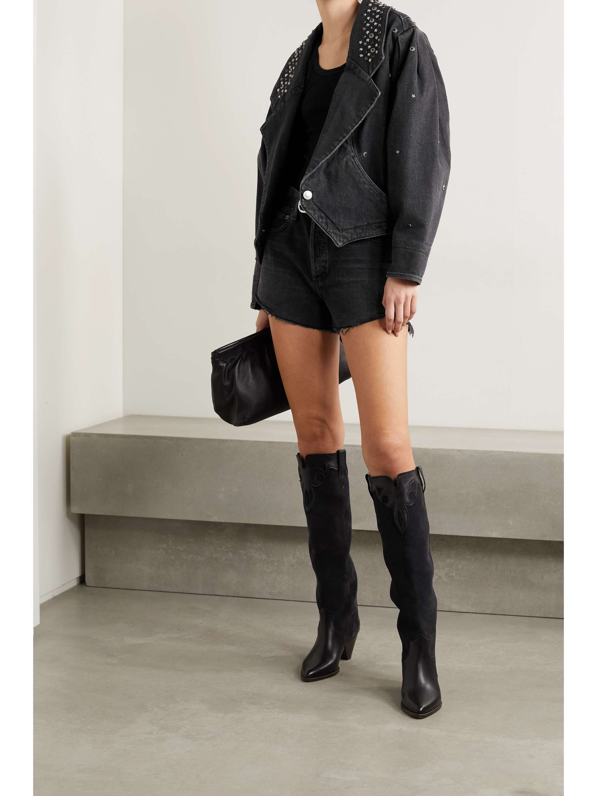 Charcoal Depaline studded embellished 