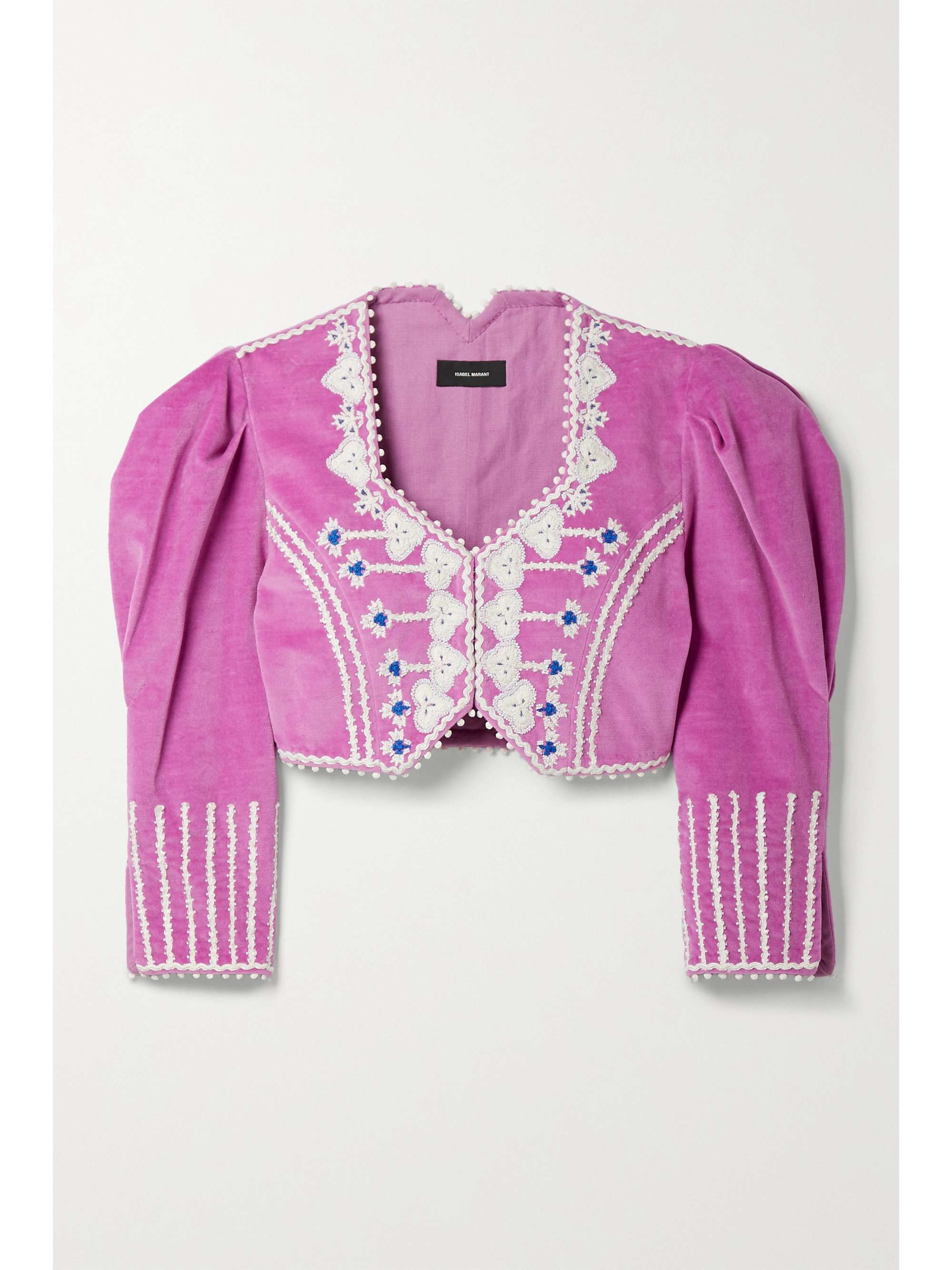magenta cropped jacket